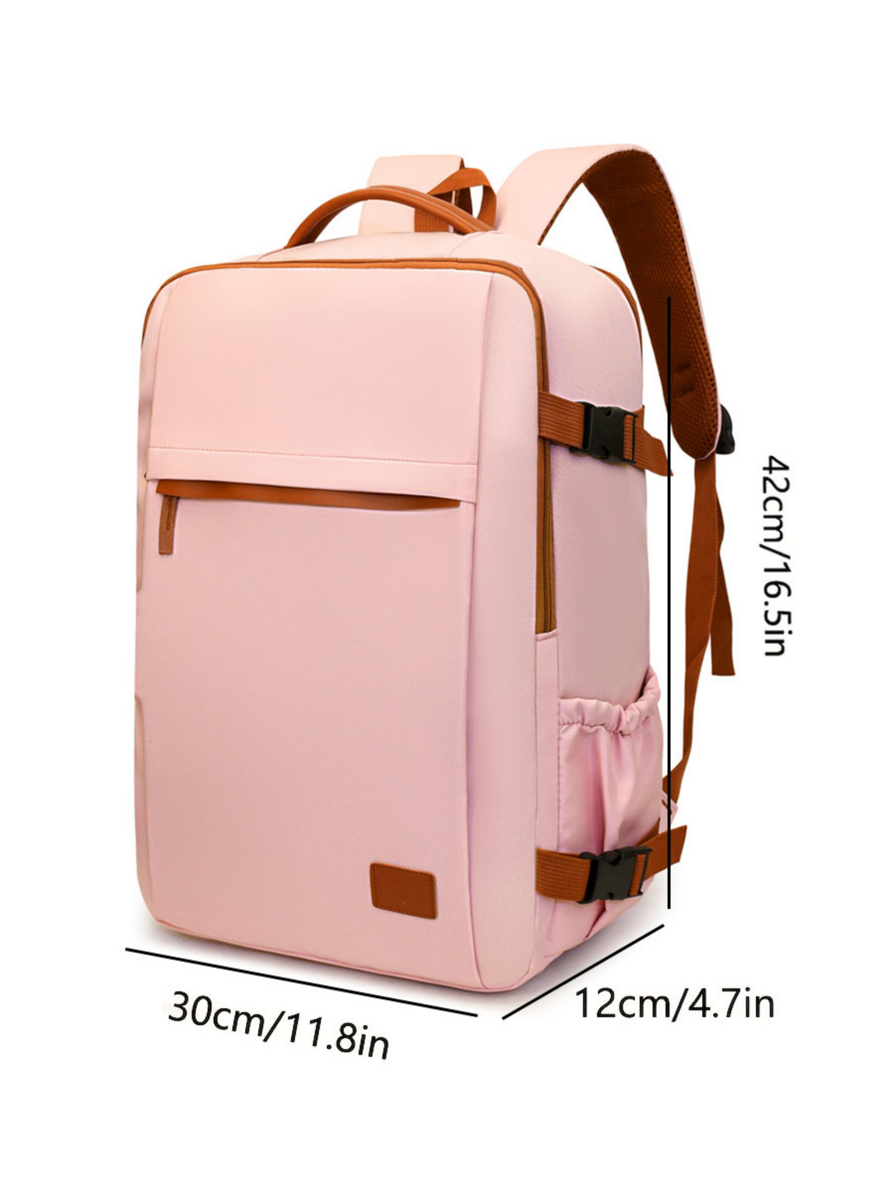 Pink Travel Backpack with Shoe Compartment
