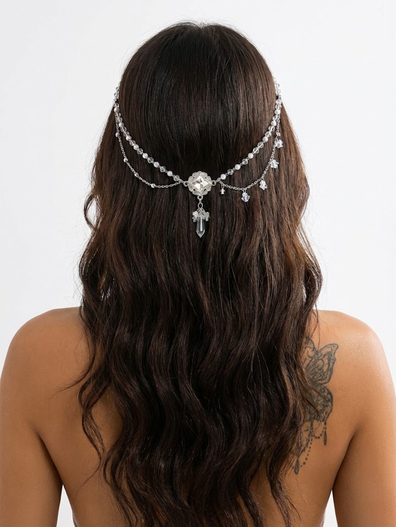 Solid Chain Flower Zircon Headpiece