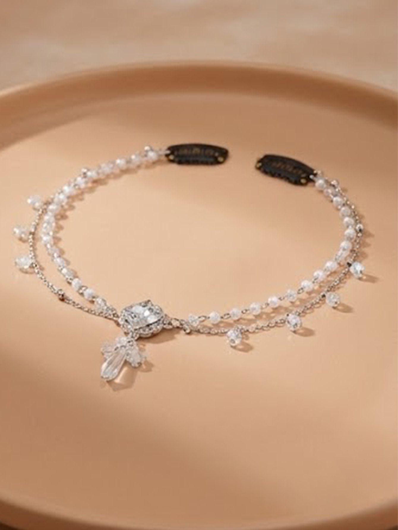 Solid Chain Flower Zircon Headpiece