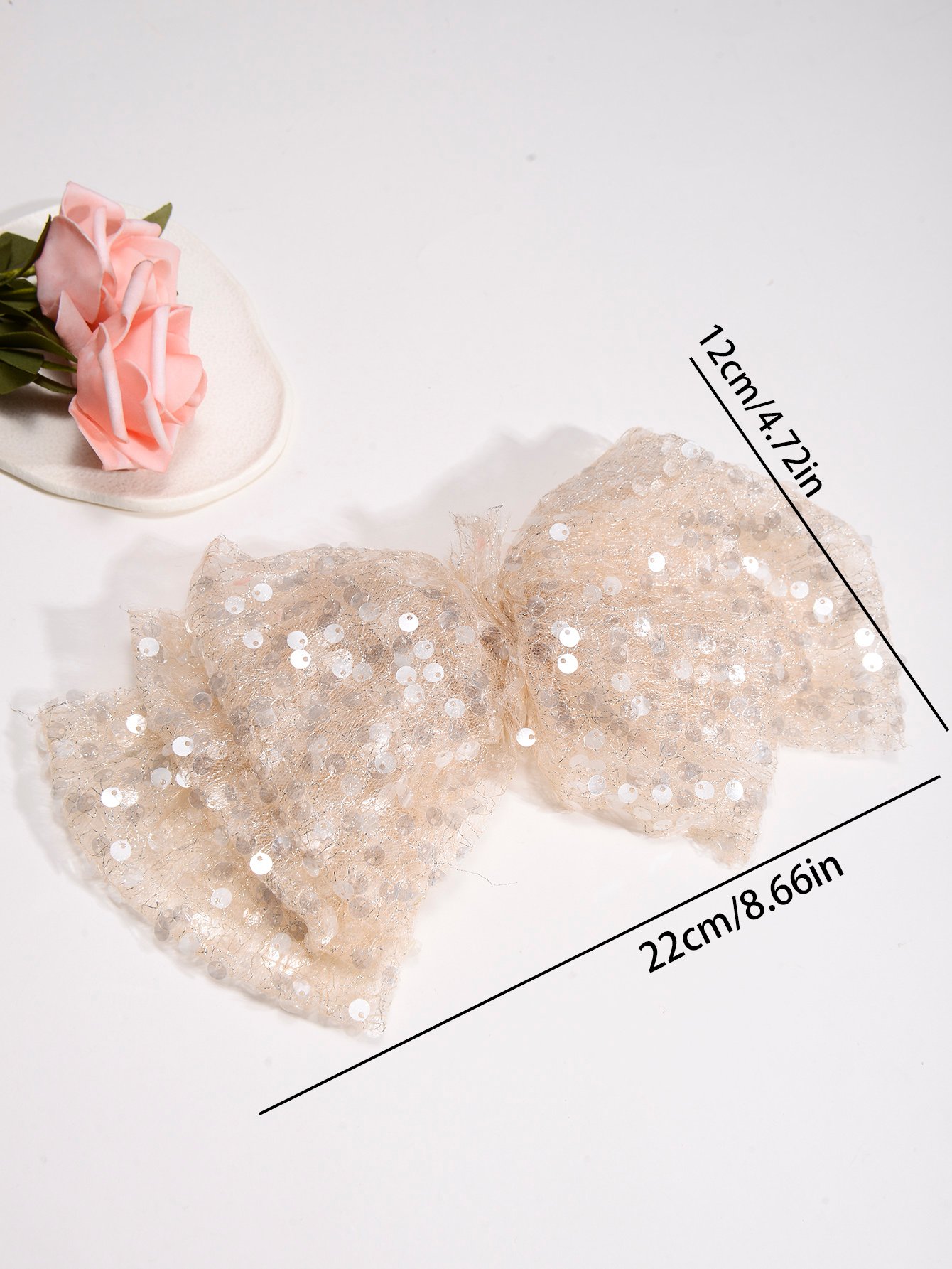 Coffee Brown Sequin Lace Bridal Hair Clip