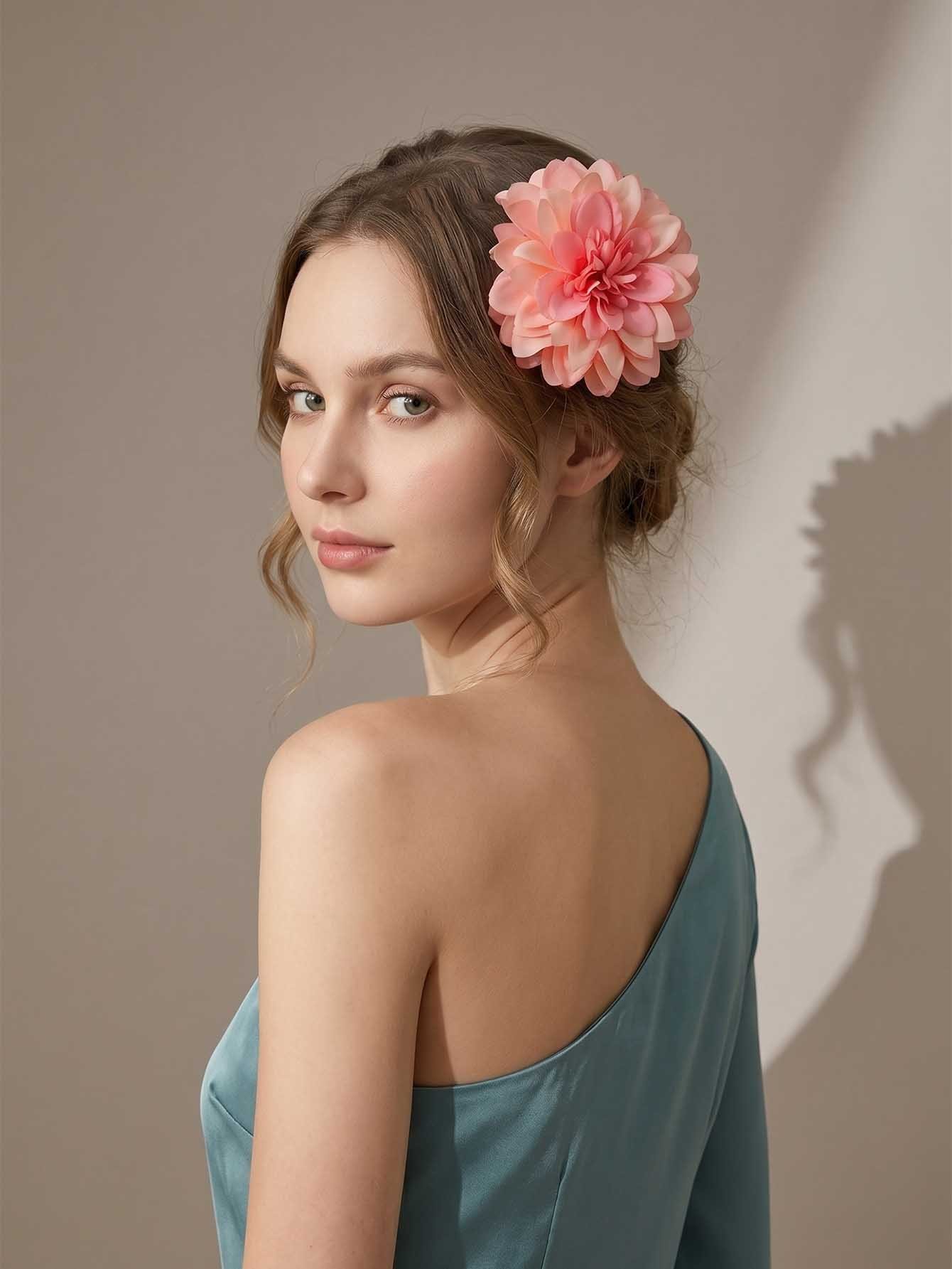 Light Pink Flower Hair Clip