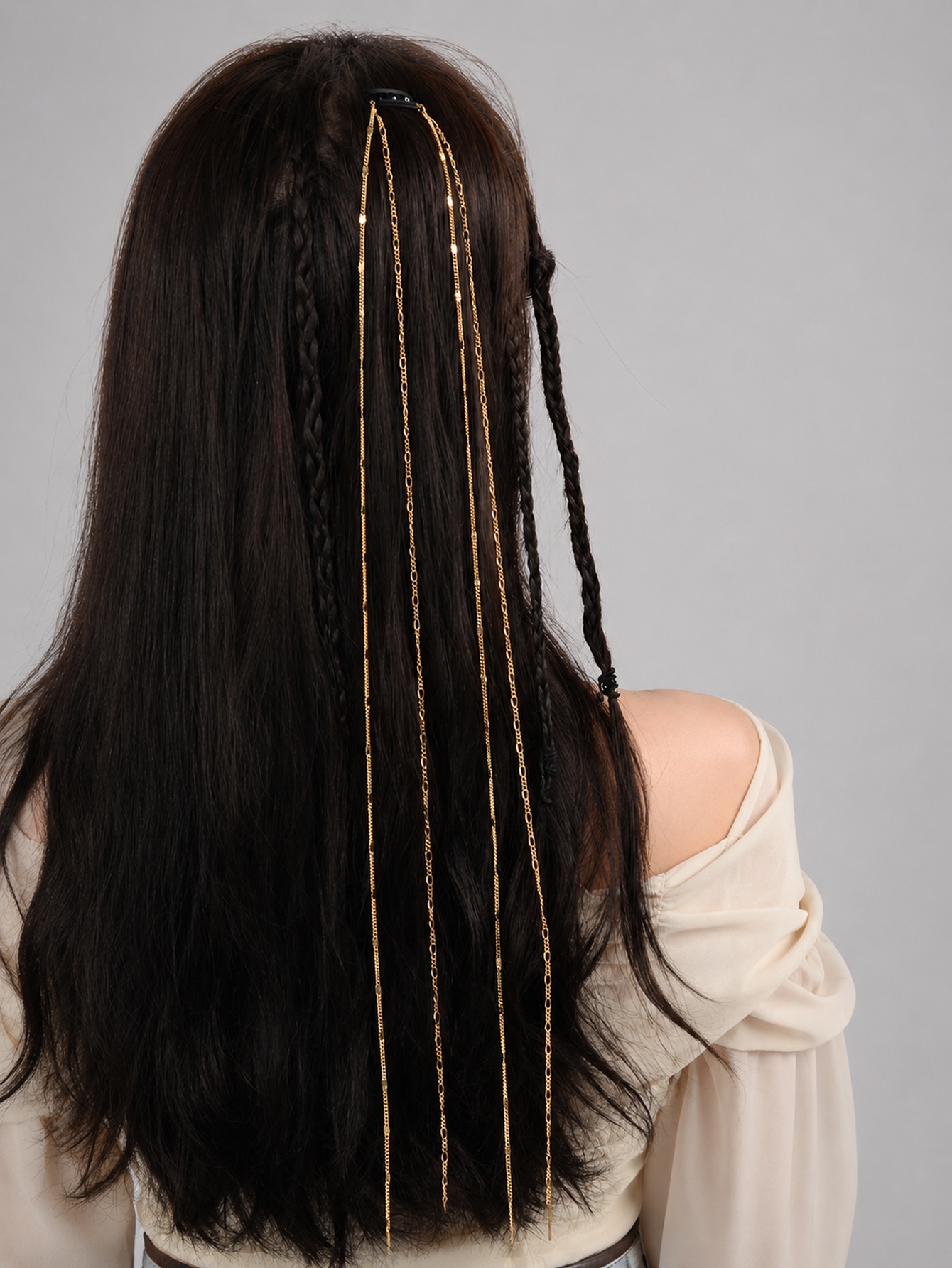 Golden Chain Hair Snap Clip 