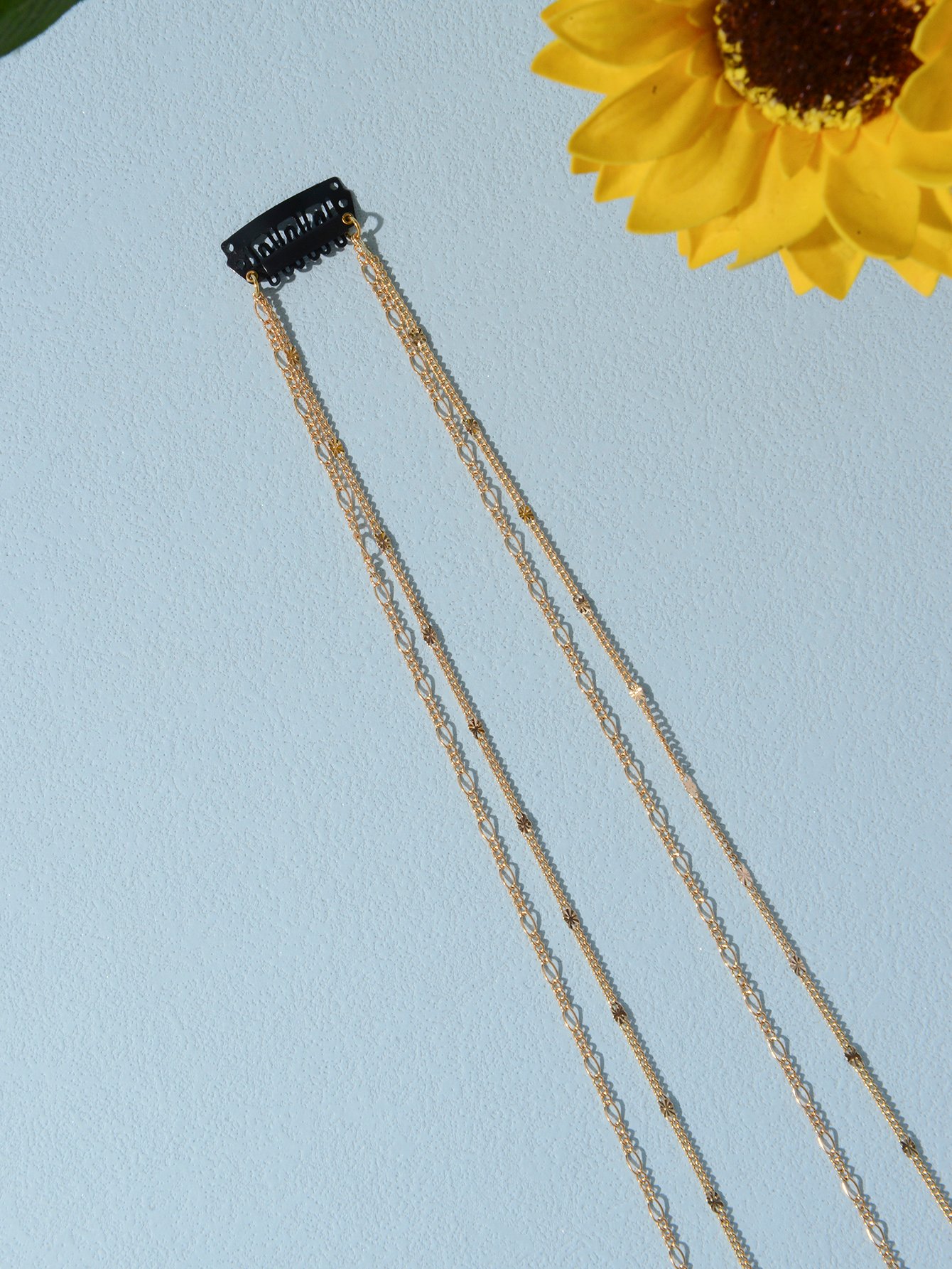 Golden Chain Hair Snap Clip 