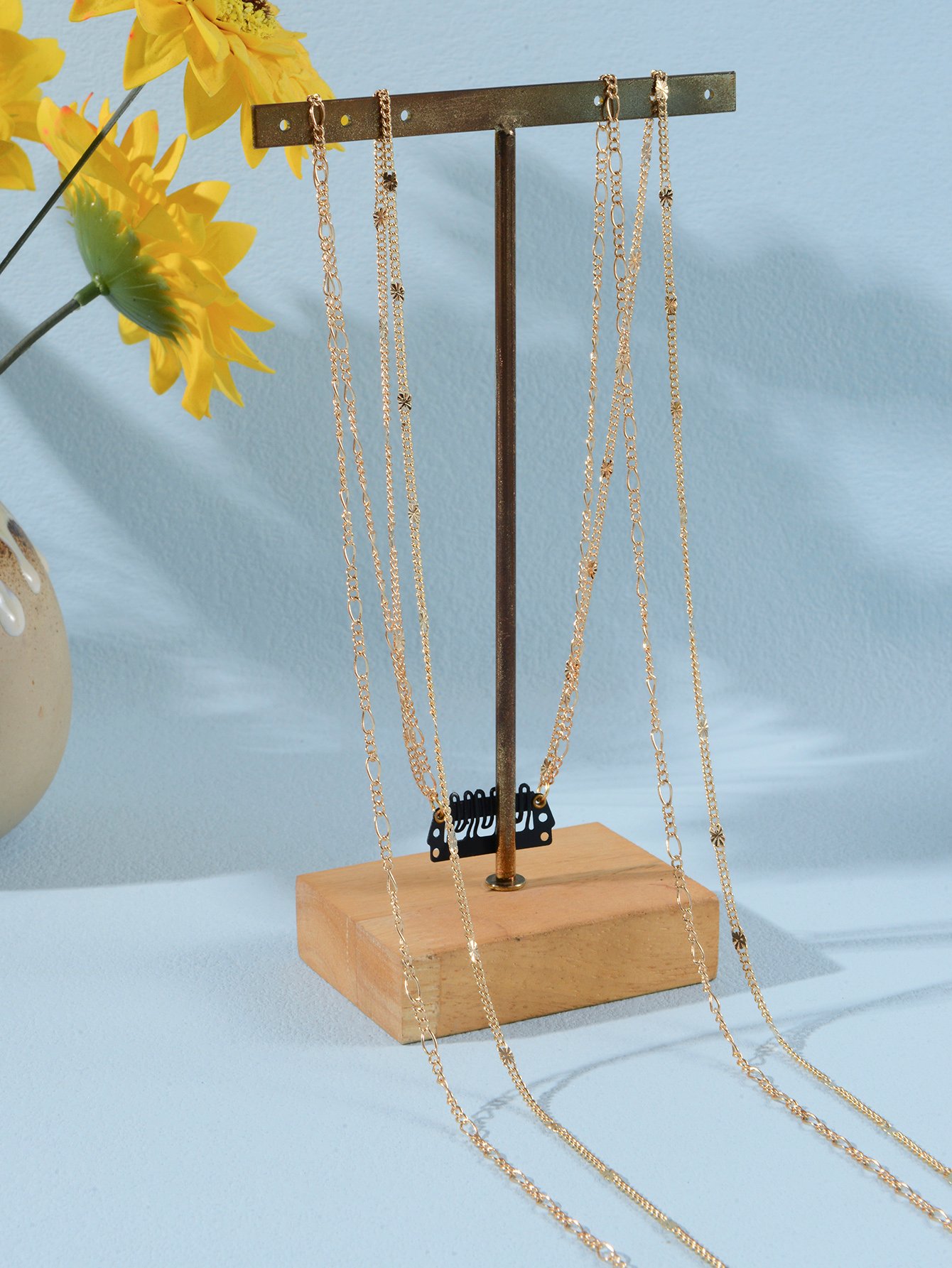 Golden Chain Hair Snap Clip 