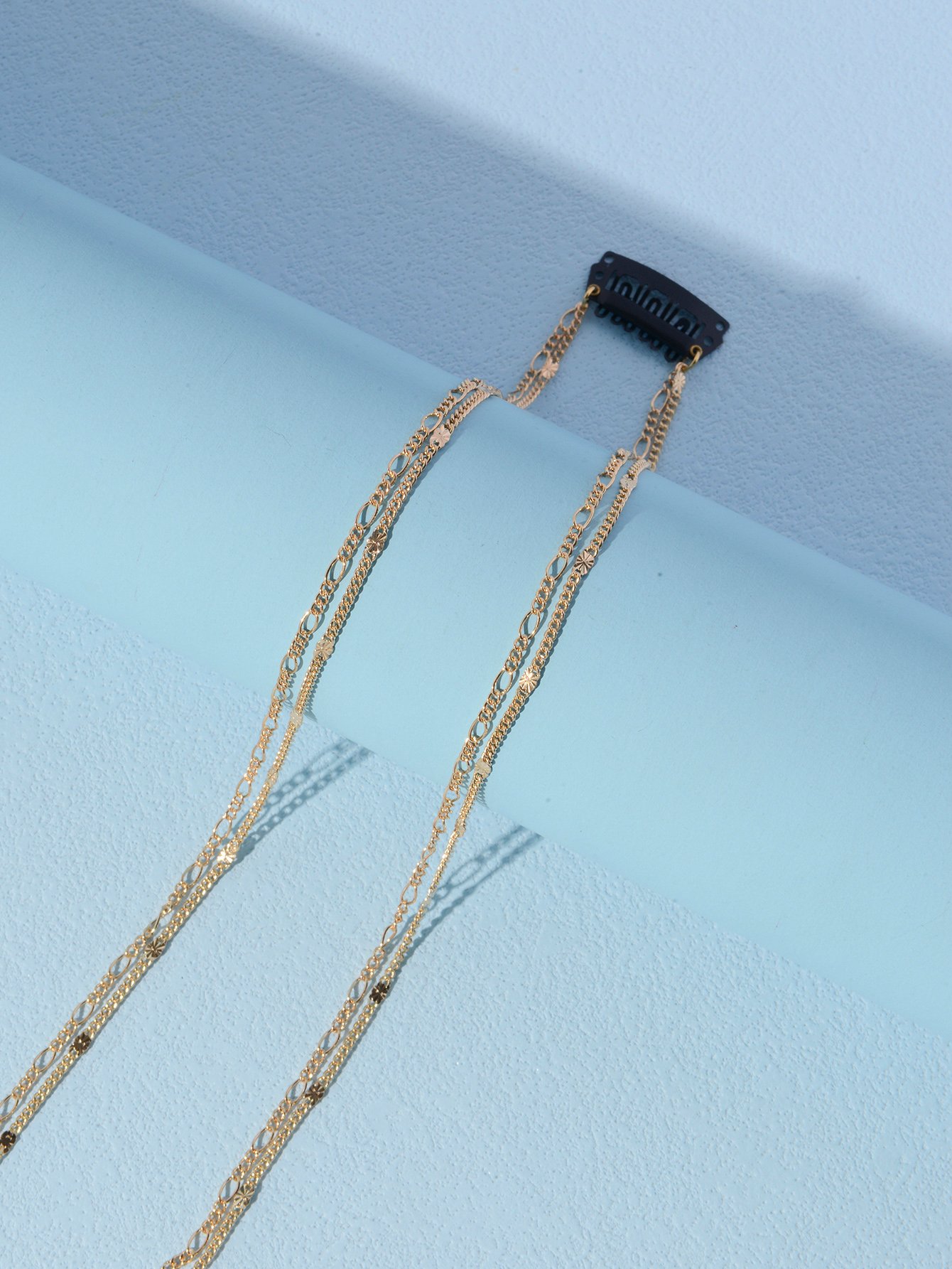 Golden Chain Hair Snap Clip 