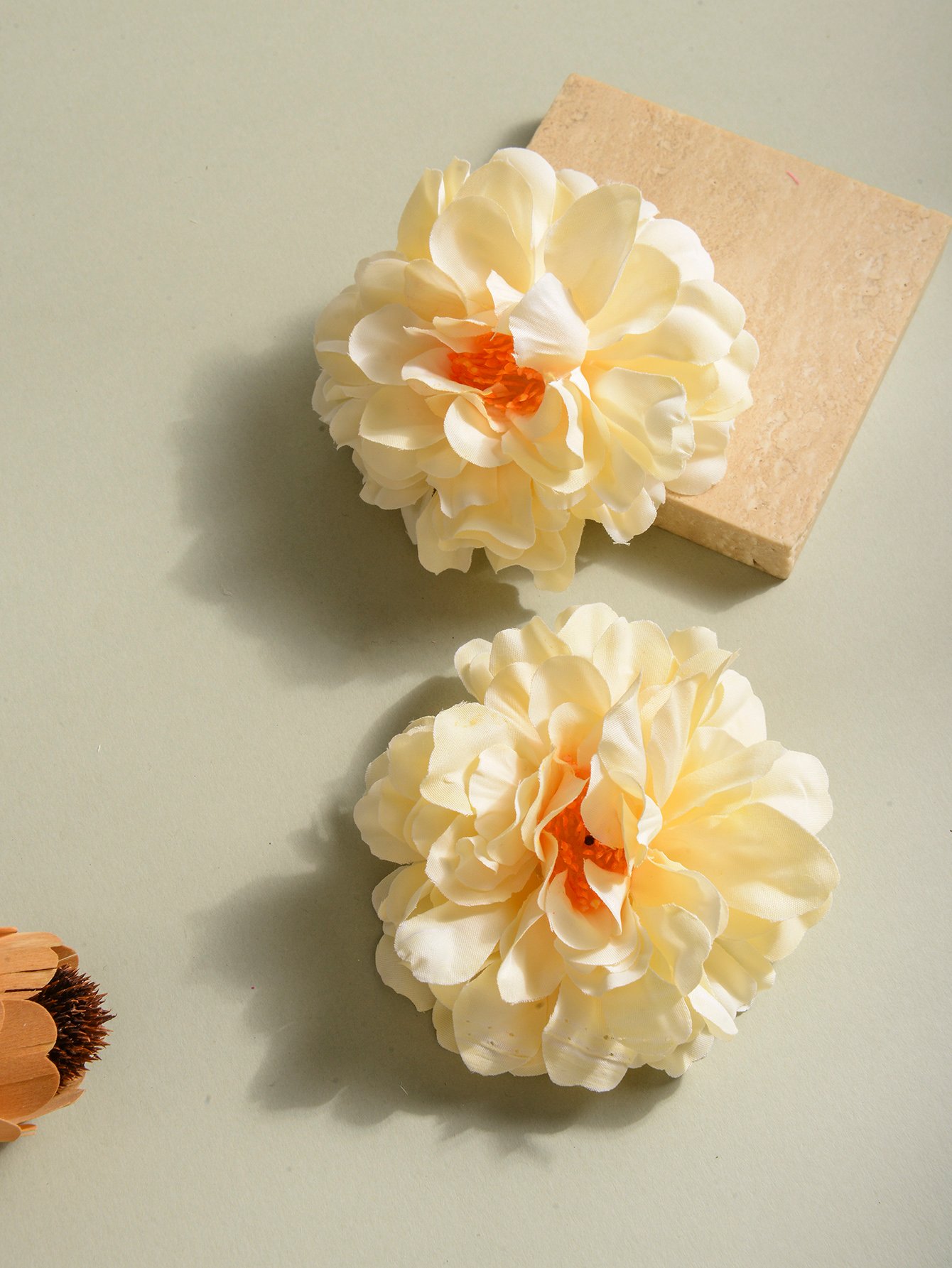 Yellow Flower Hair Clips Set Of 2