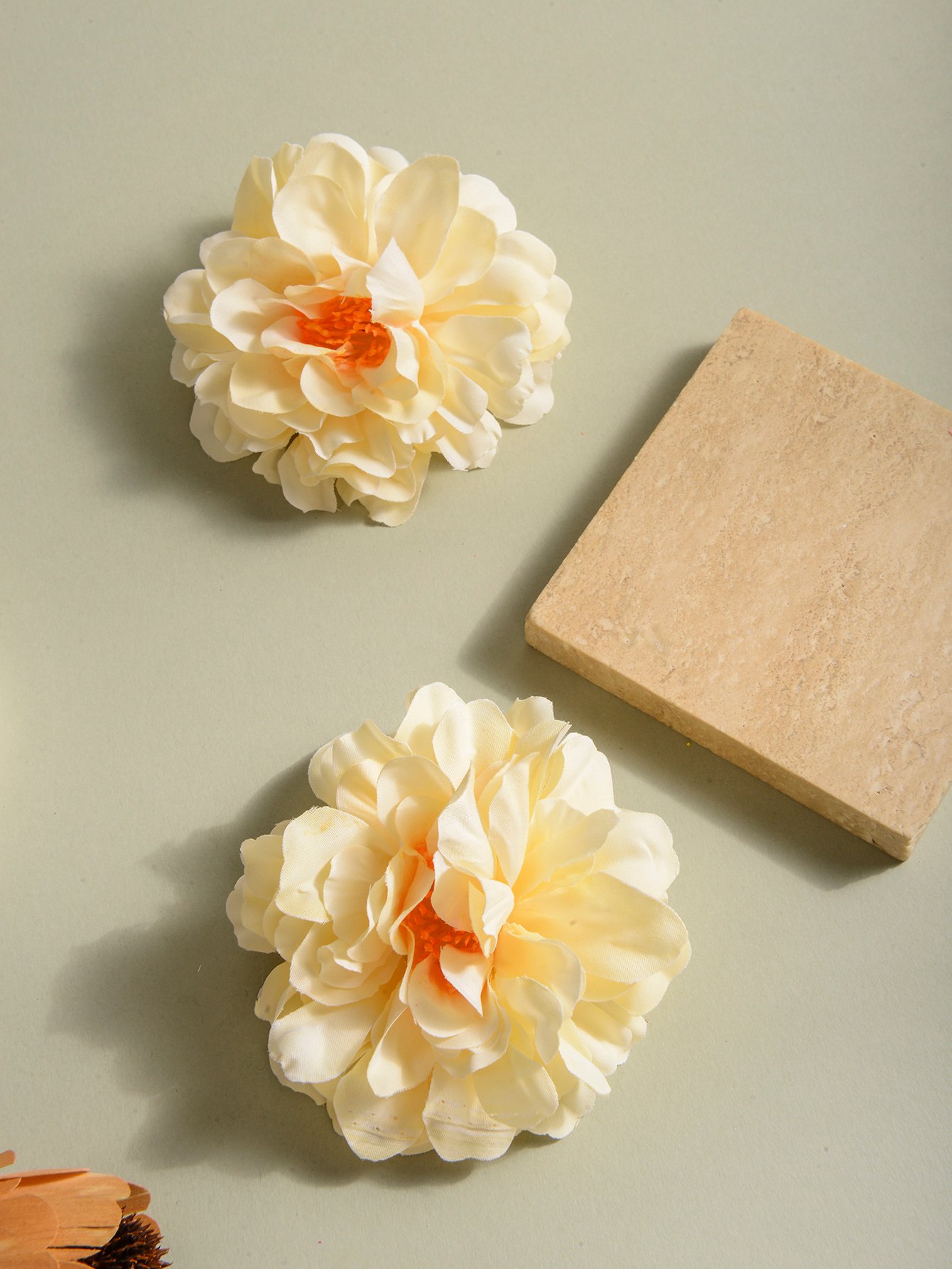 Yellow Flower Hair Clips Set Of 2