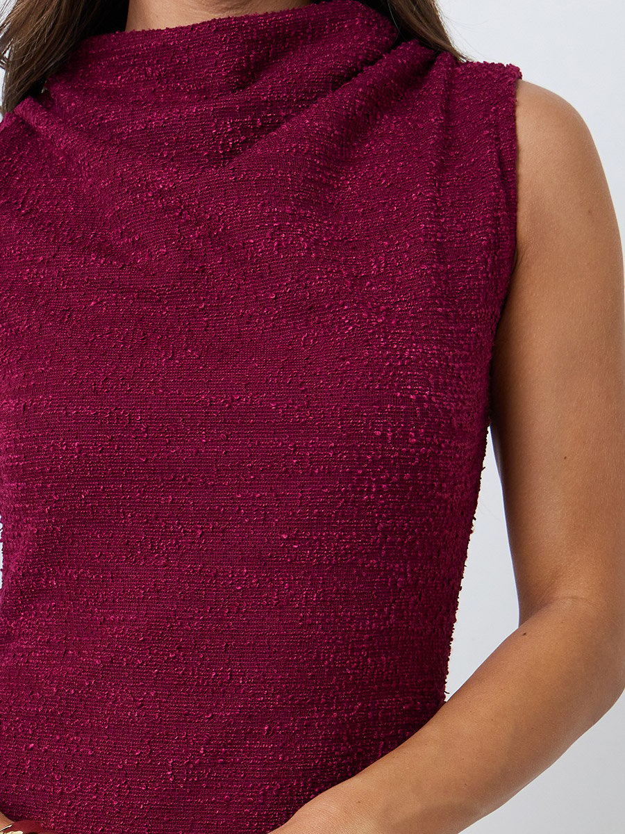 Burgundy Sleeveless A-Line Maxi Dress