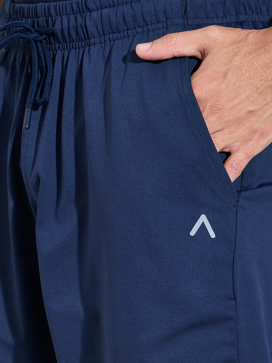 Navy Blue Regular Fit Performance Athletic Shorts