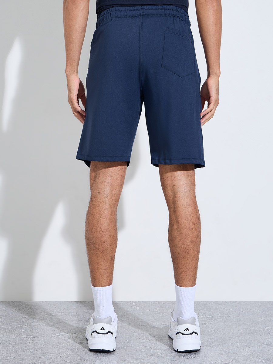 Navy Blue Regular Fit Performance Athletic Shorts