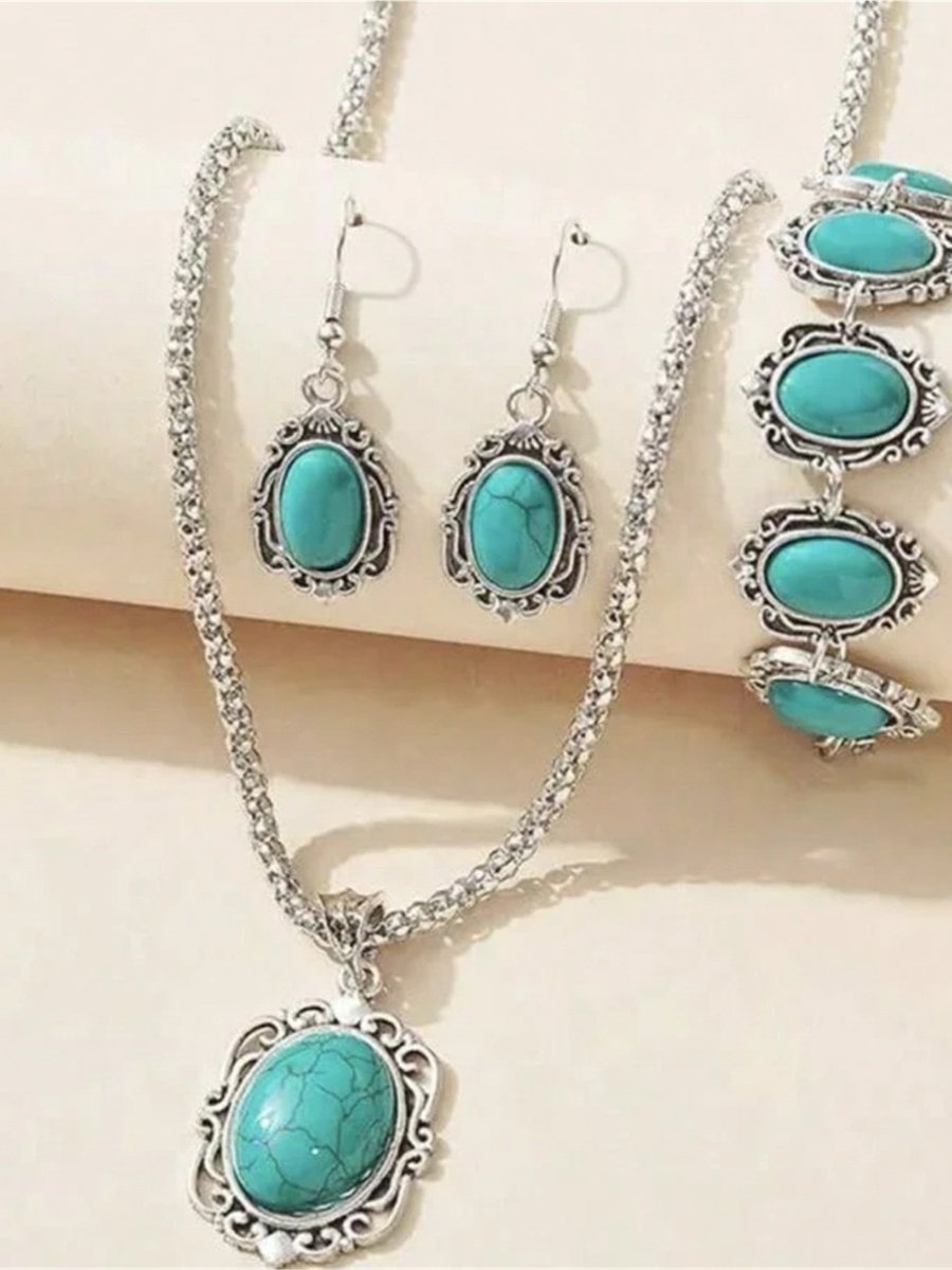 Silver Turquoise Jewelry Set
