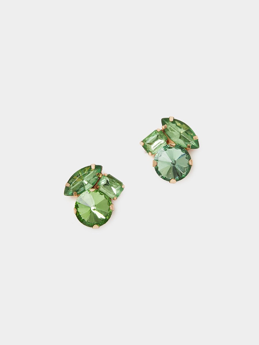 Green Gemstone Stud Earrings