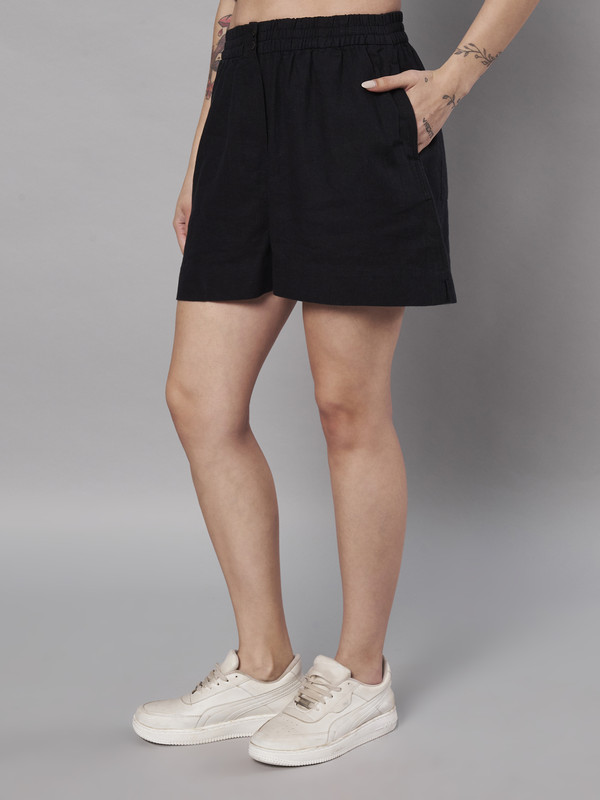 Black High-Rise Shorts