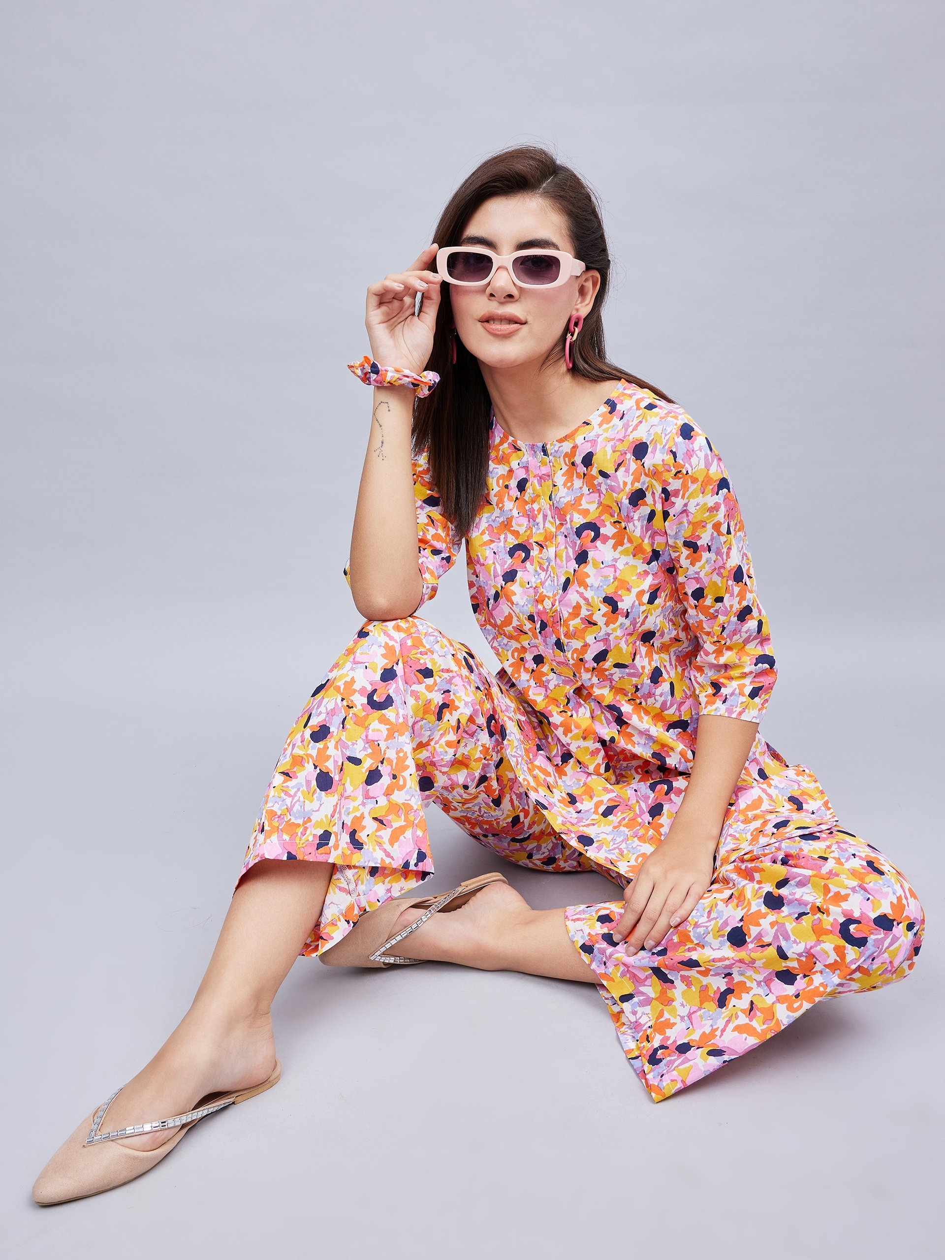 All Over Print Longline Tunic and Pants Co-ord Set