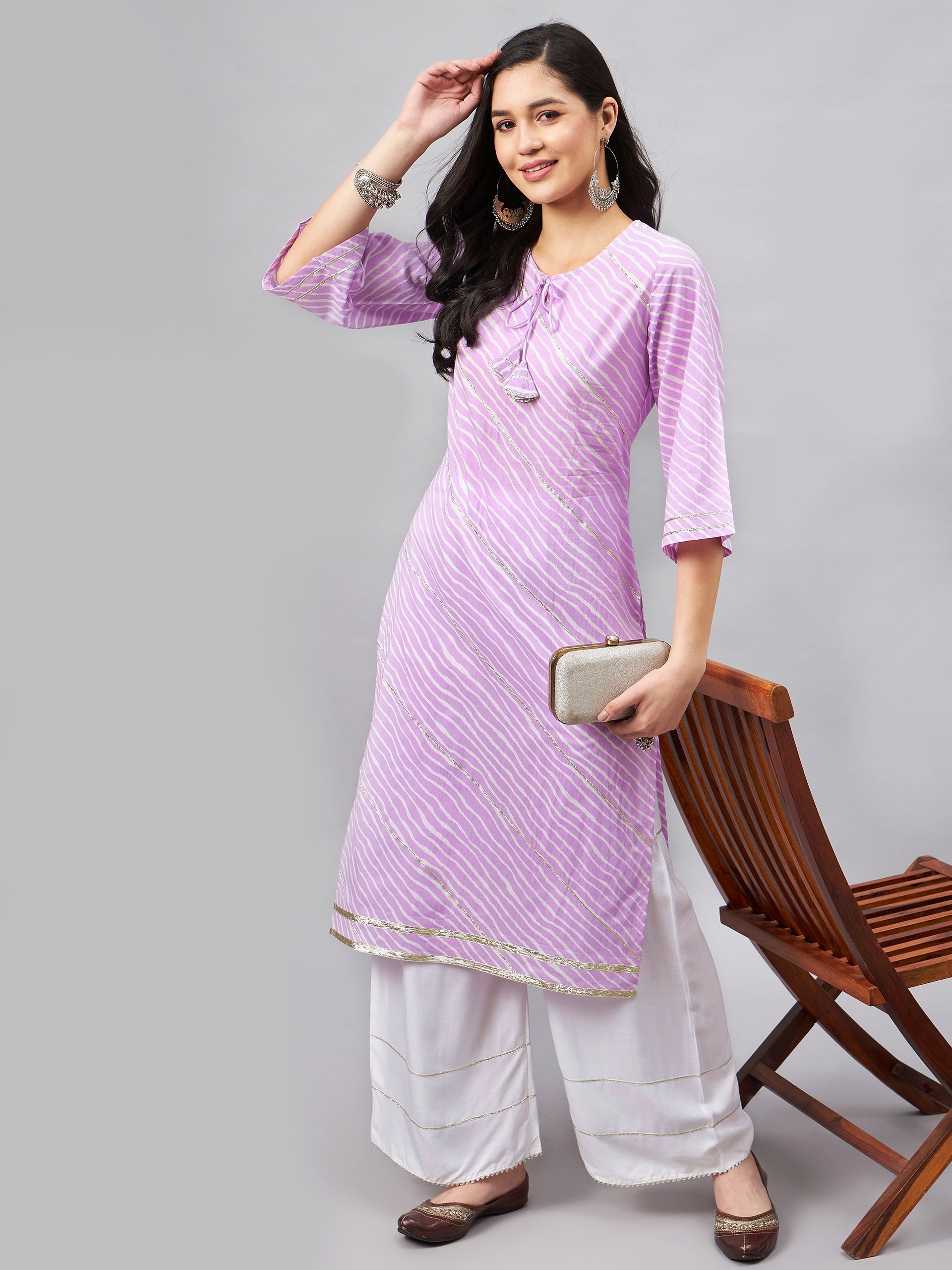 Leheriya Straight Kurta
