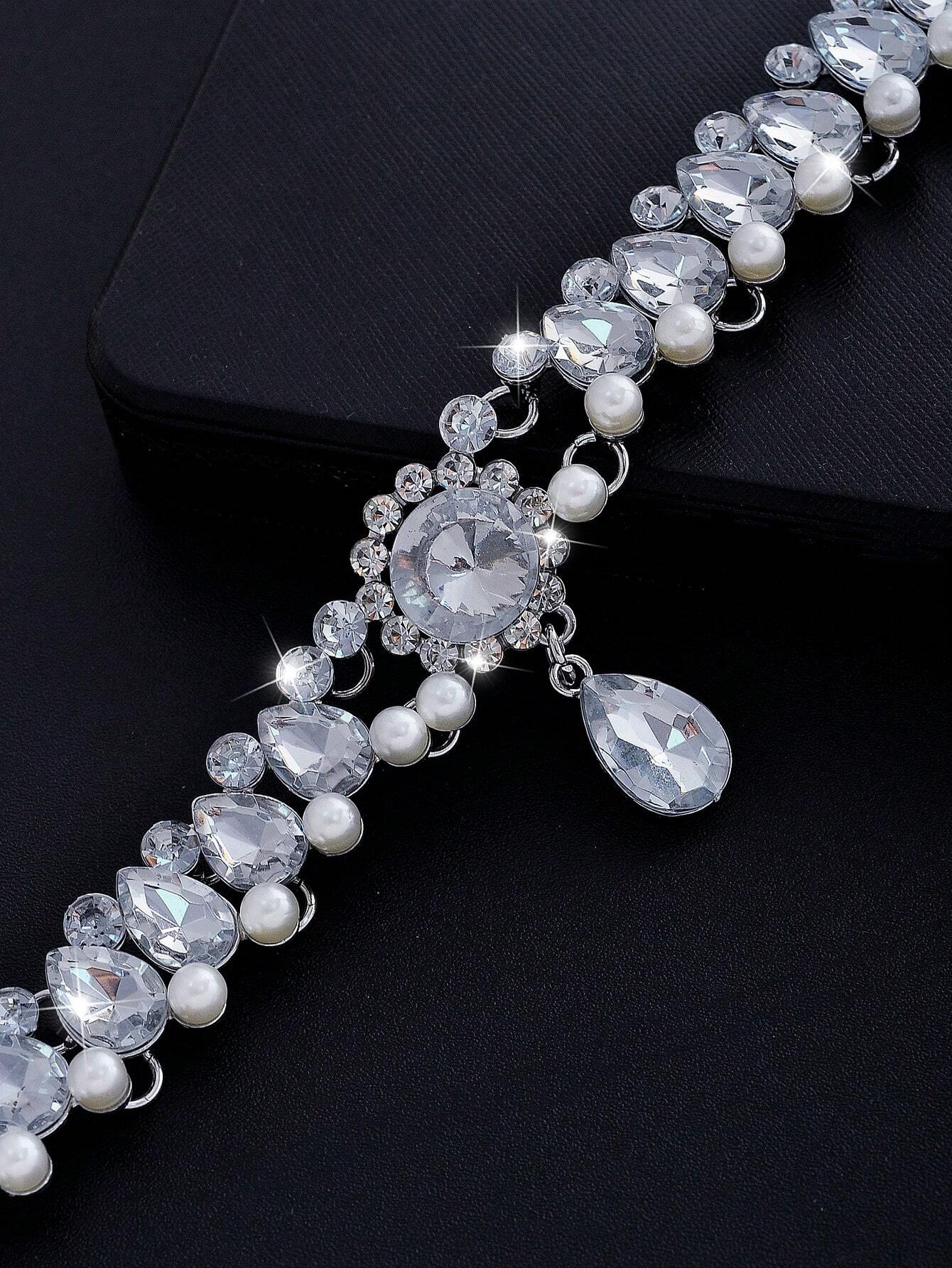 Faux Pearl Beaded Choker Necklace