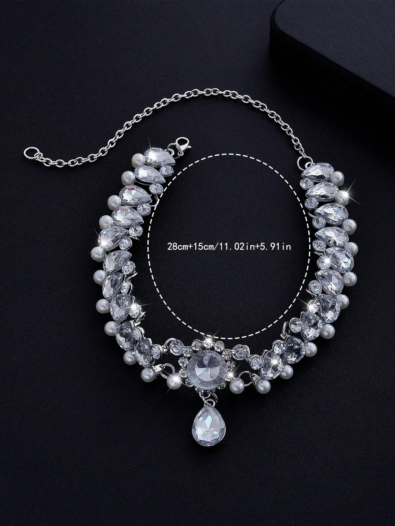 Faux Pearl Beaded Choker Necklace