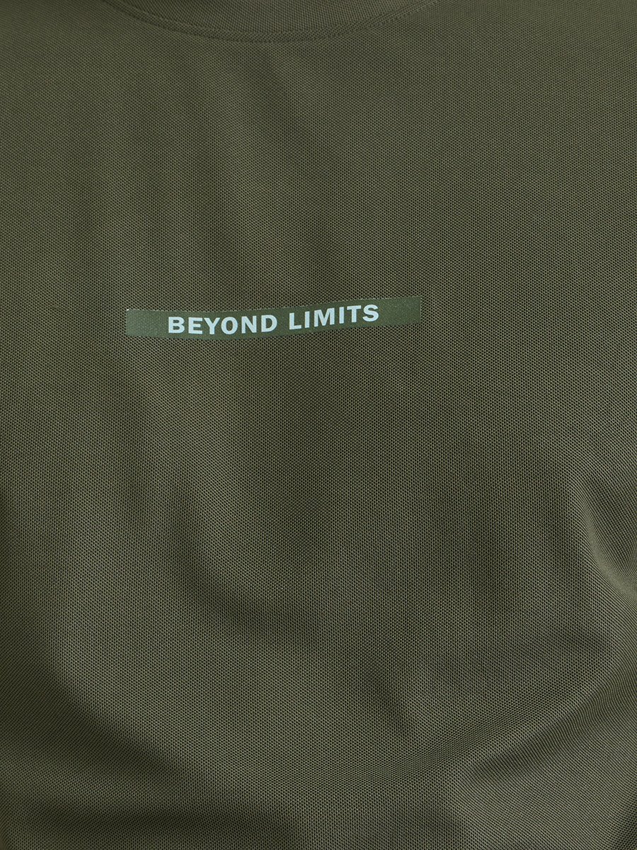 Men Olive Regular Fit Chest Printed Active T-Shirt
