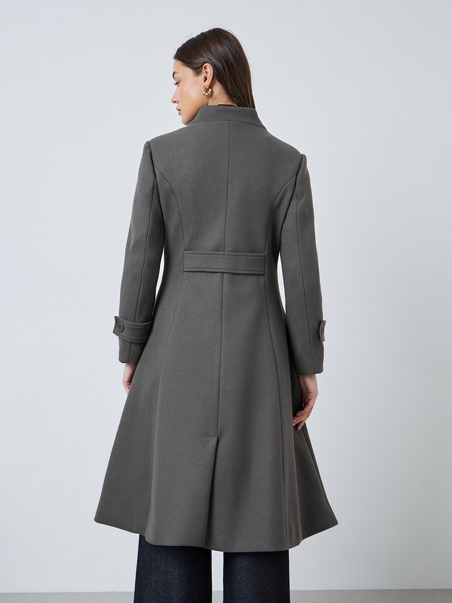Charcoal Slim Fit Wool Like Coat