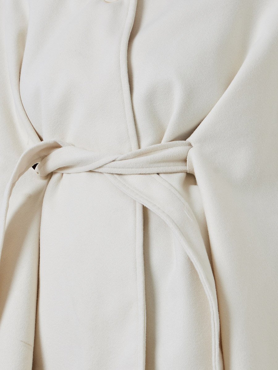 Cream Oversized Longline Wool-Like Cape Jacket