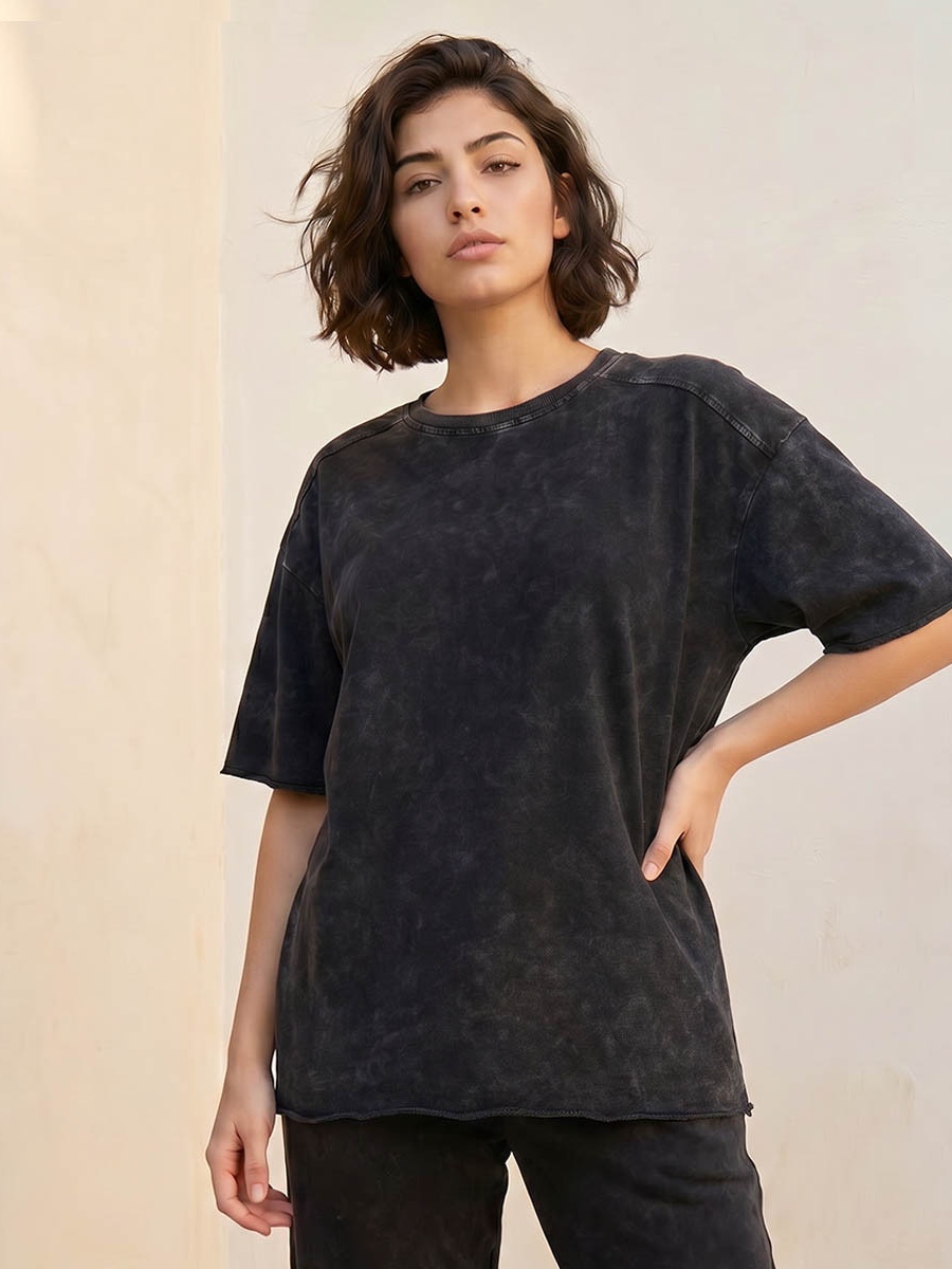 Cotton T-Shirt with Texture