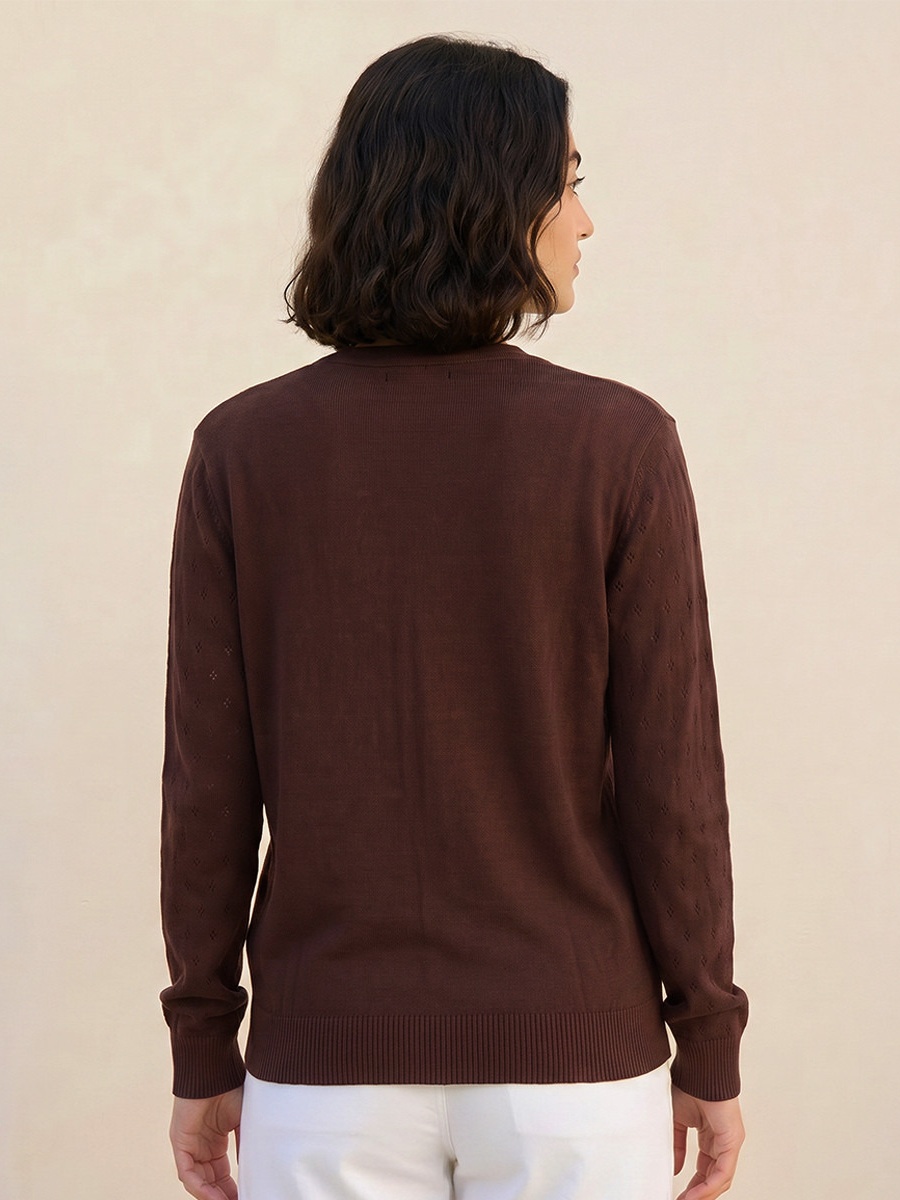 Textured V Neck Cardigan