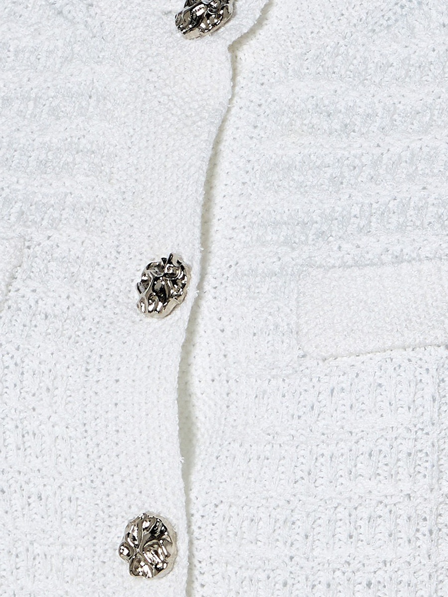 Textured Crew Neck Cardigan