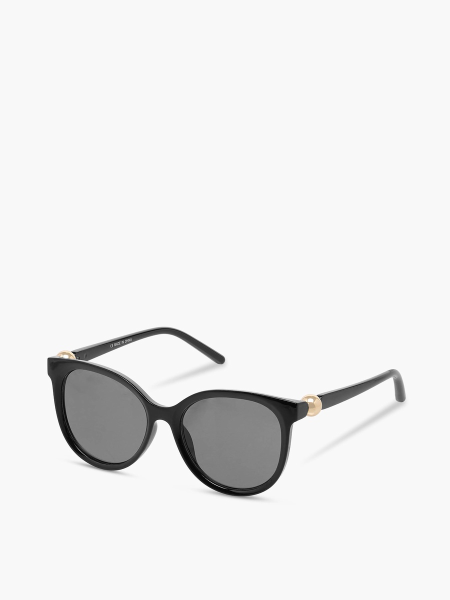 Round Sunglasses with UV Protection Black Lens