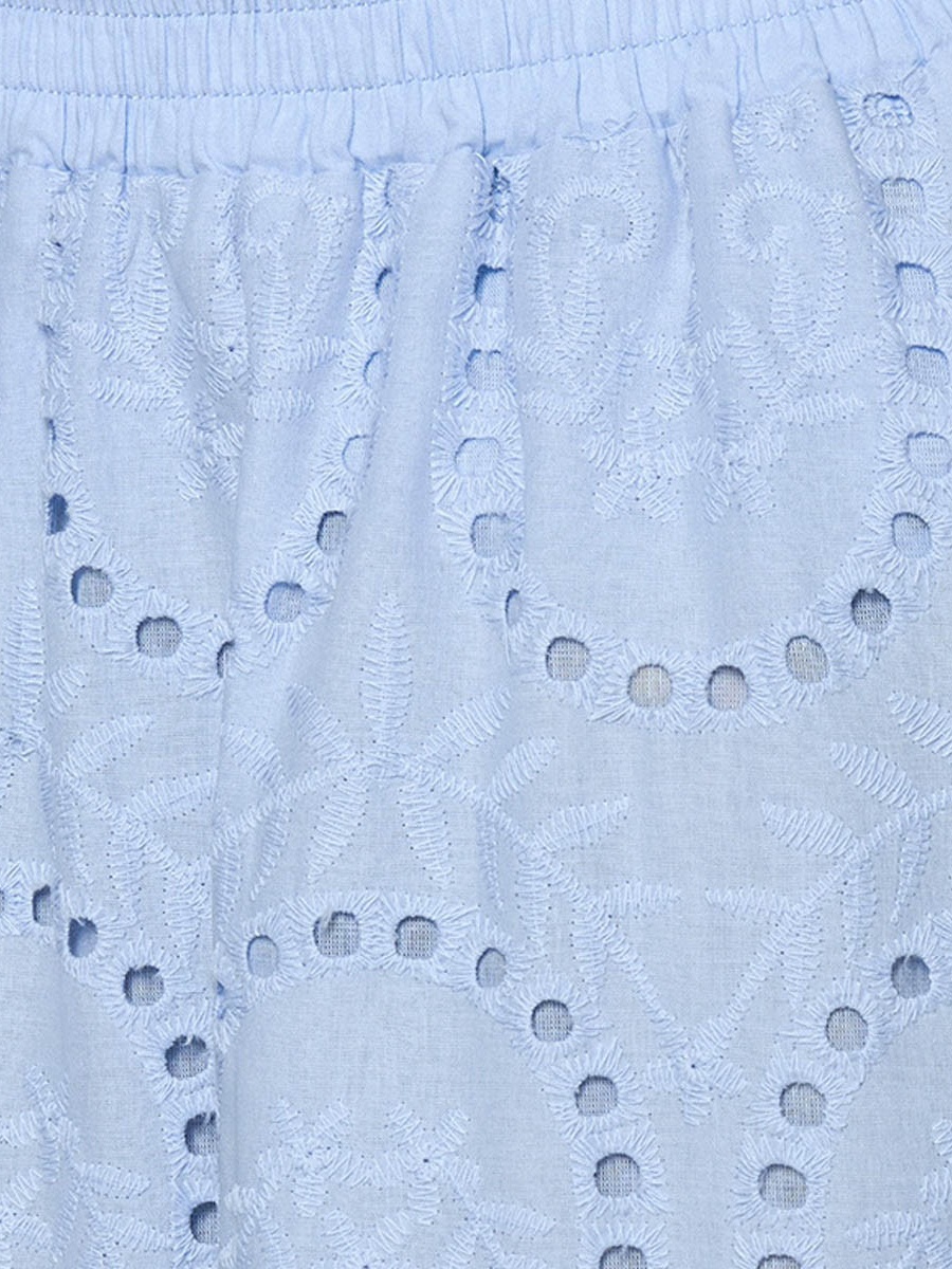Maxi Cotton A-Line Skirt with Schiffli Detail
