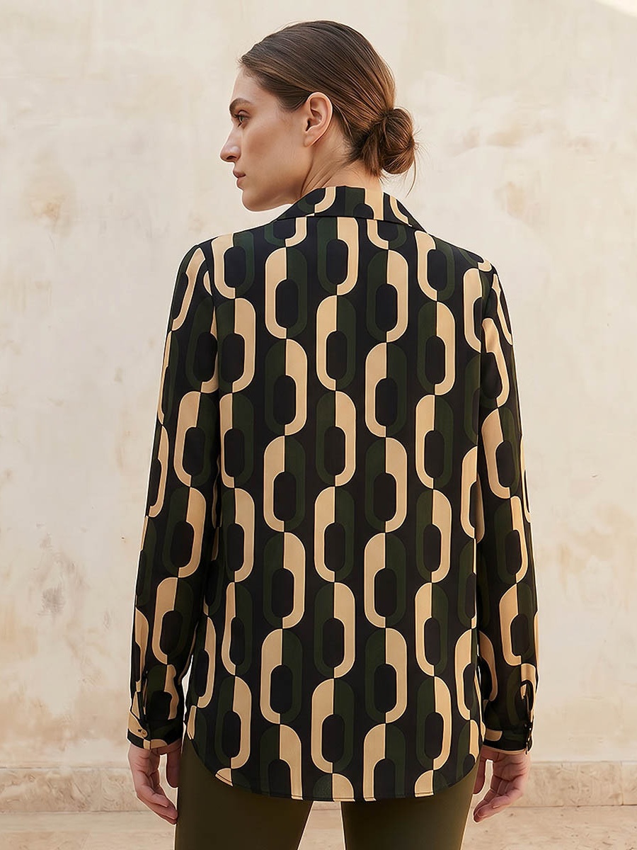 Regular Fit  High-Low Shirt with Notch Collar