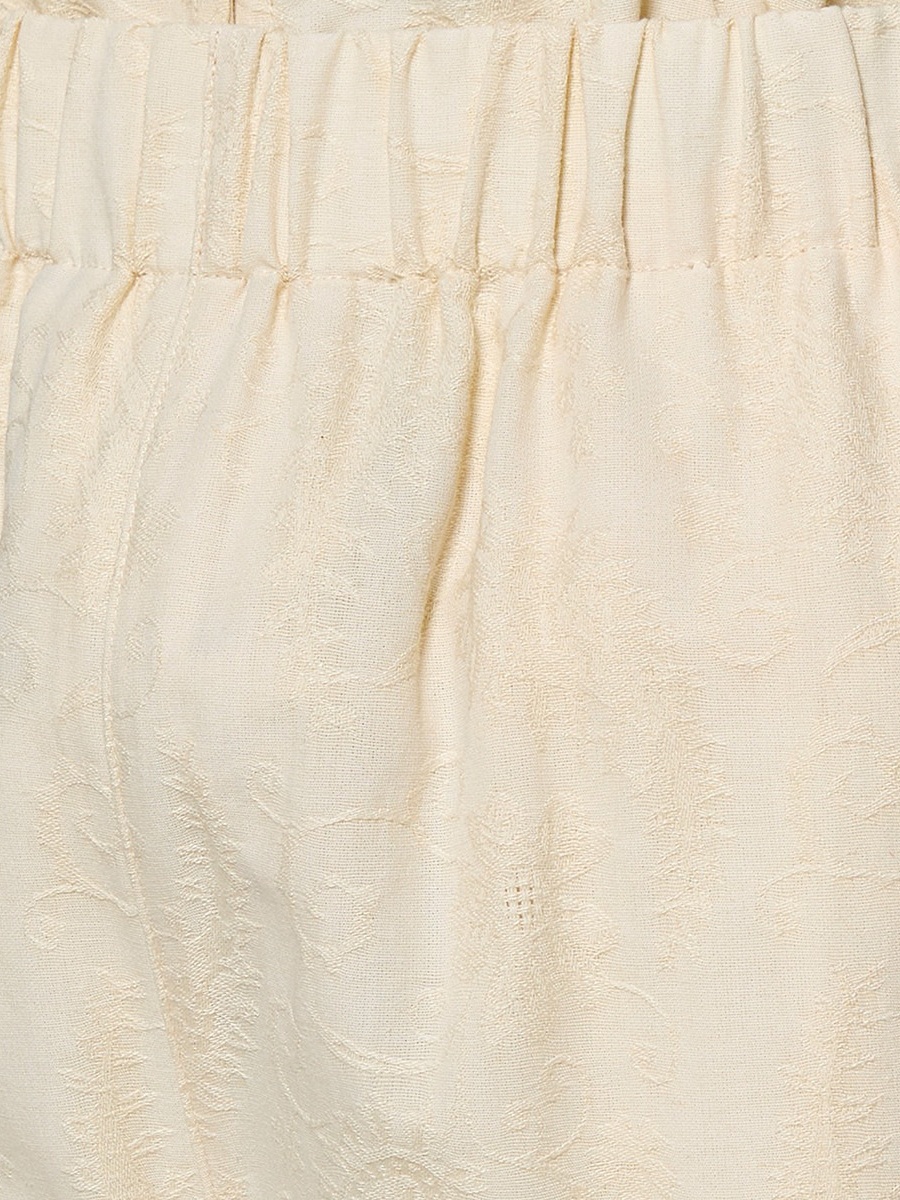 Wide Leg Mid-Rise Jacquard Textured Trousers