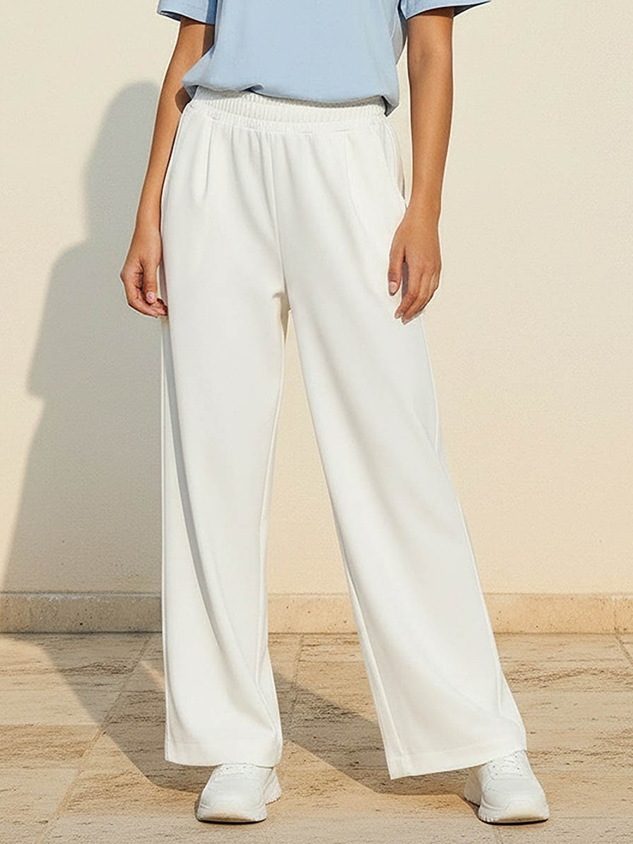 Women Elasticated Waist Wide Leg Pants