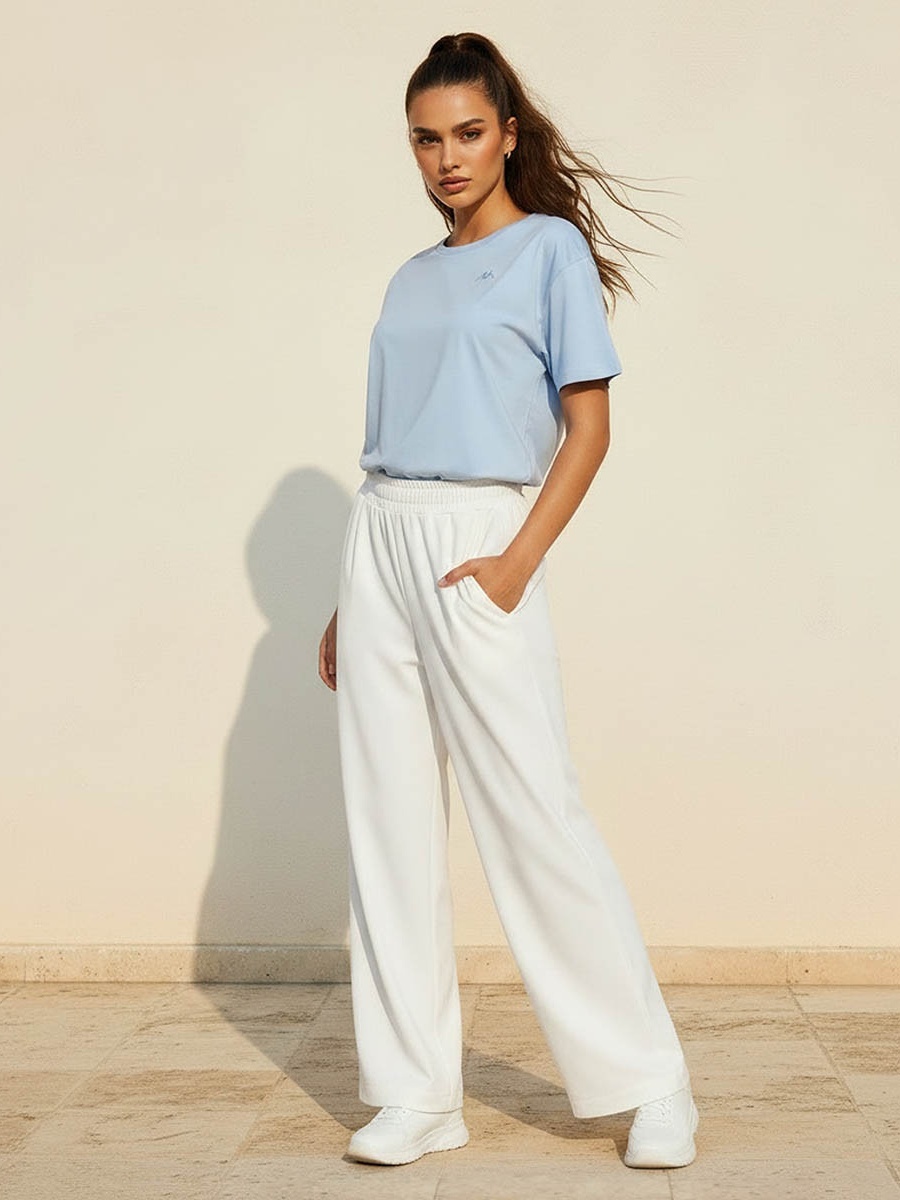 Women Elasticated Waist Wide Leg Pants