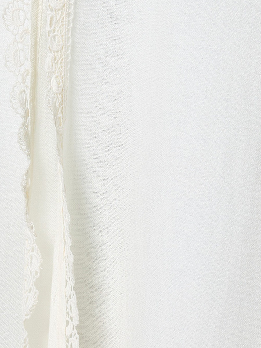 Longline Lace Trim Shrug