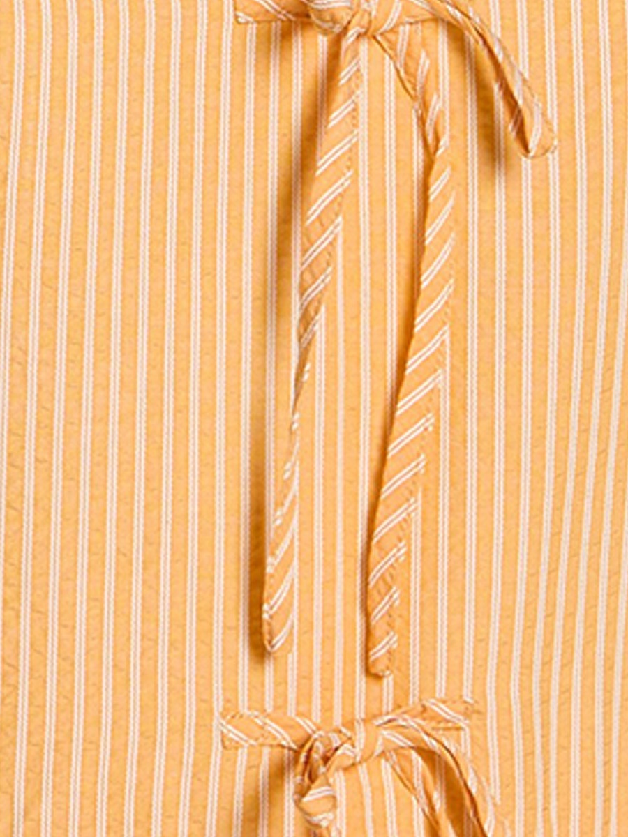 Striped A-Line Dress with Bow Accents