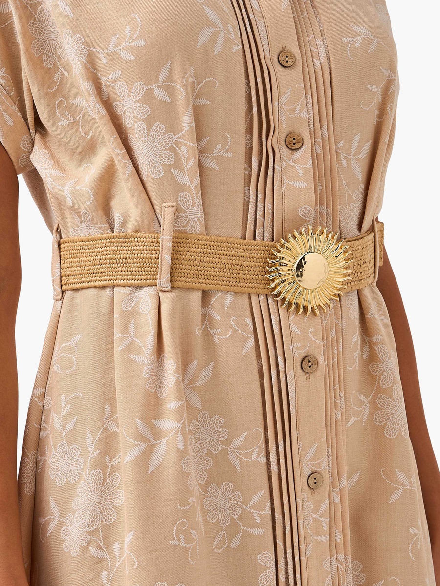 Raffia Belt with Buckle Closure