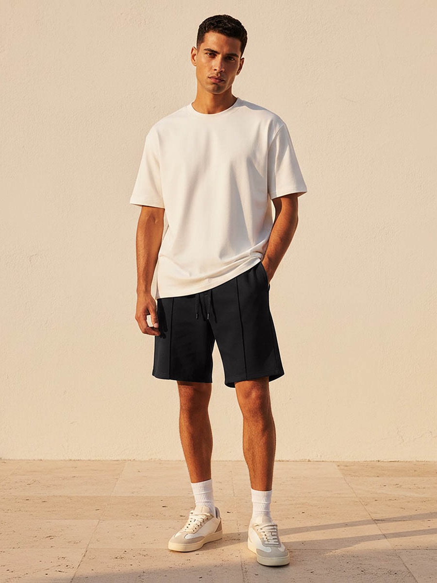 Men Relaxed Fit Crew Neck Short Sleeves T-Shirt