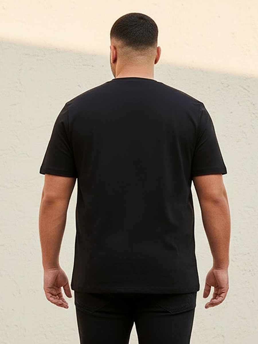 Men Regular Fit Crew Neck Short Sleeves Slogan Print T-Shirt