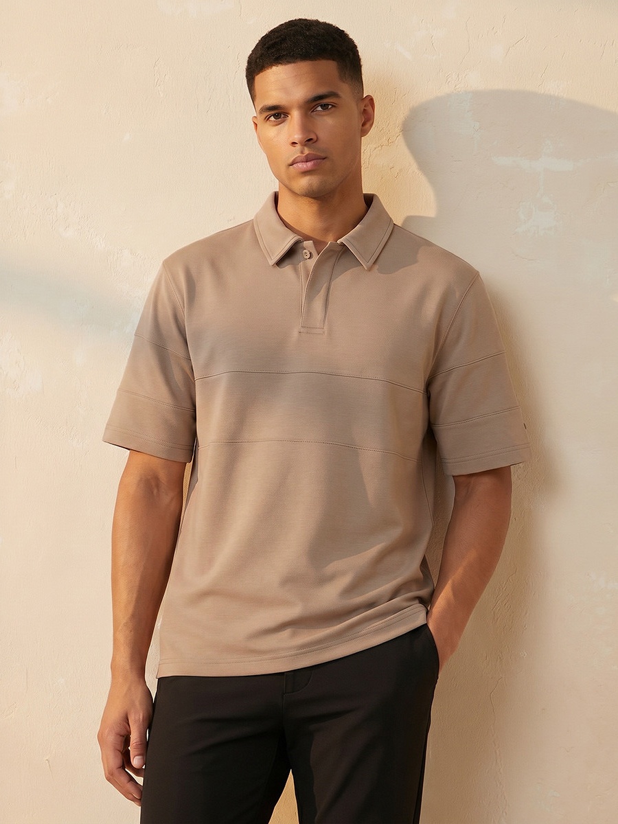 Men Panelled Polo T-Shirt