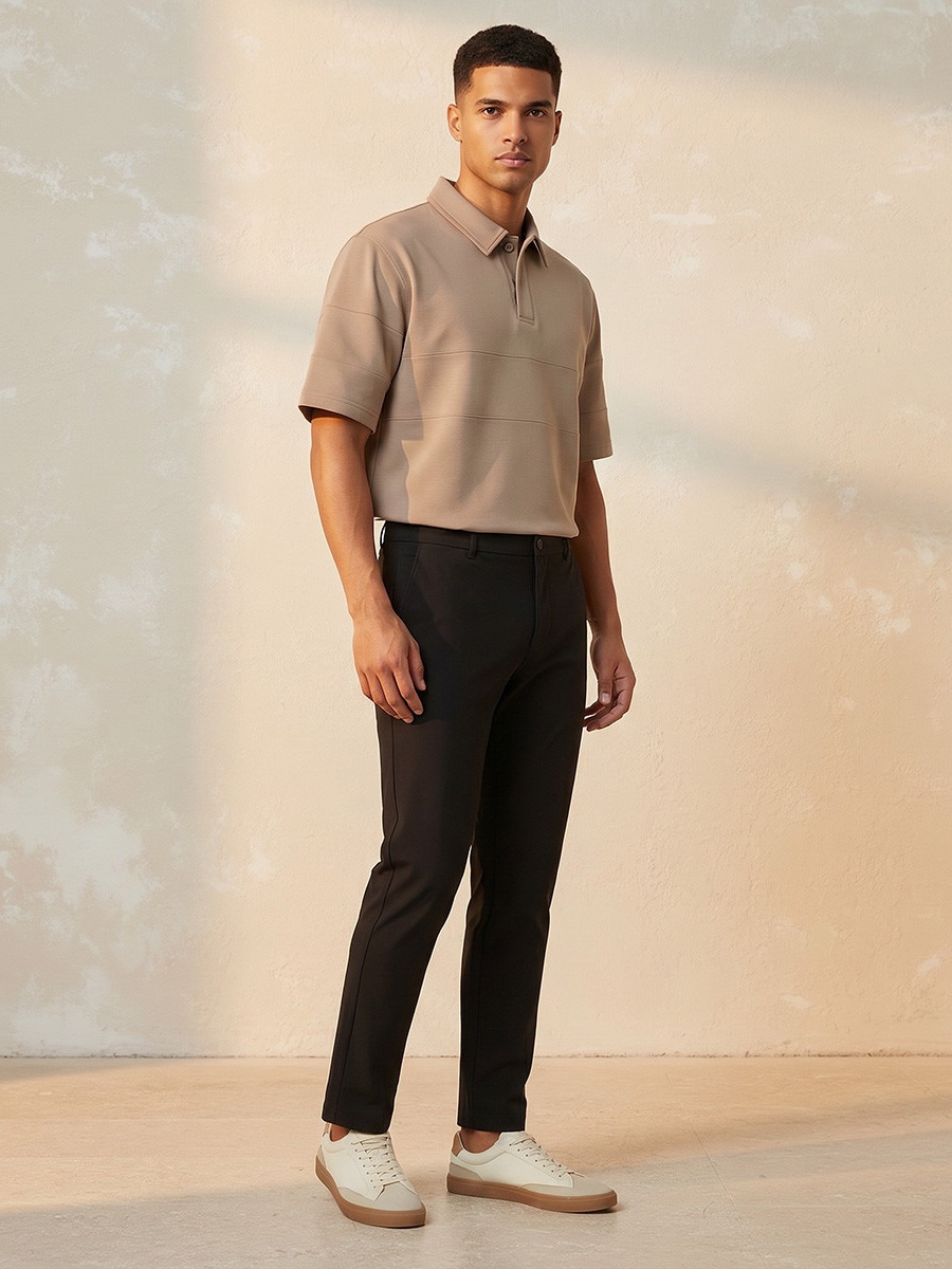 Men Panelled Polo T-Shirt