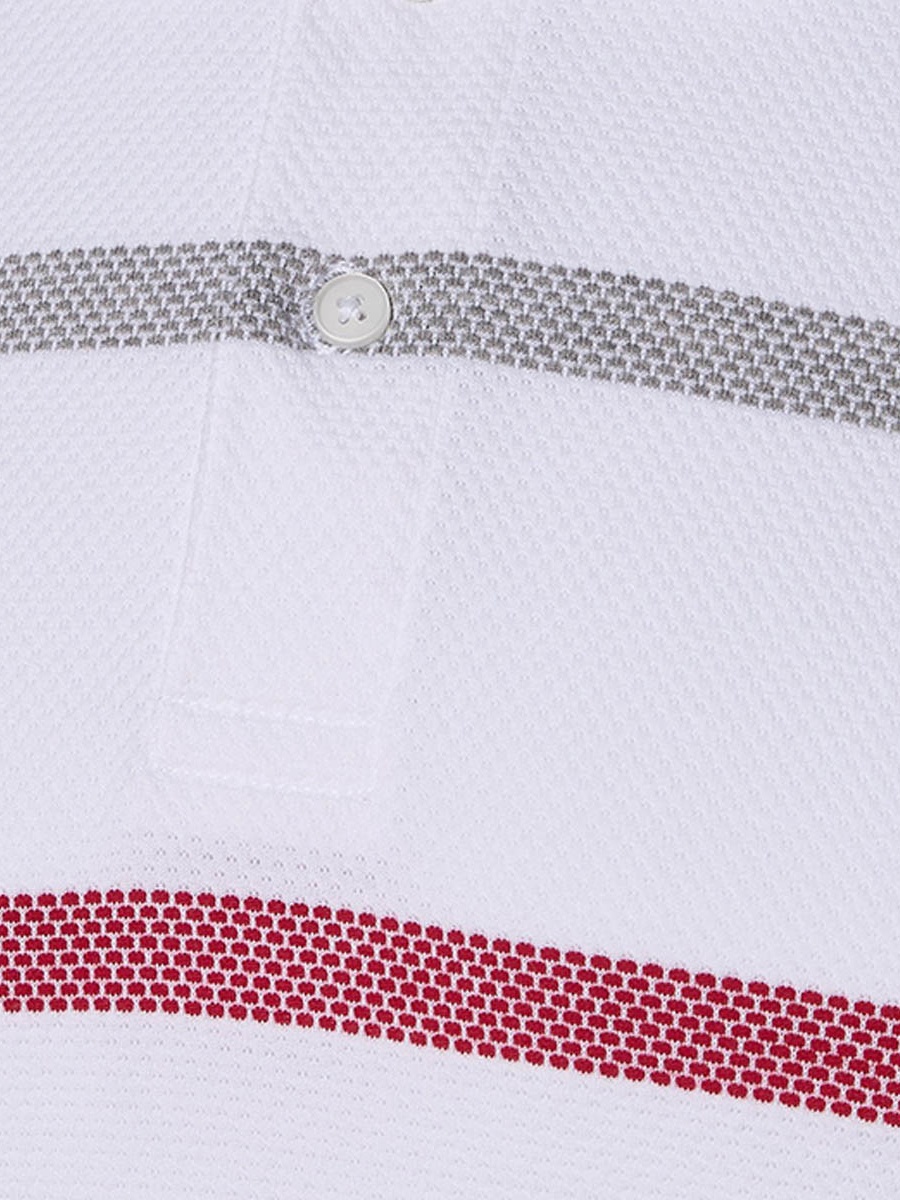 Men Short Sleeves Striped Polo T-Shirt