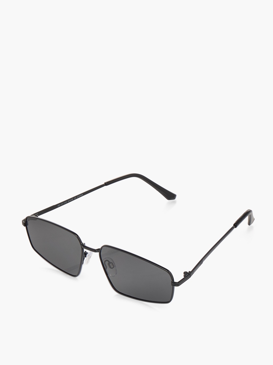 Men Grey Lens Rectangular Sunglasses