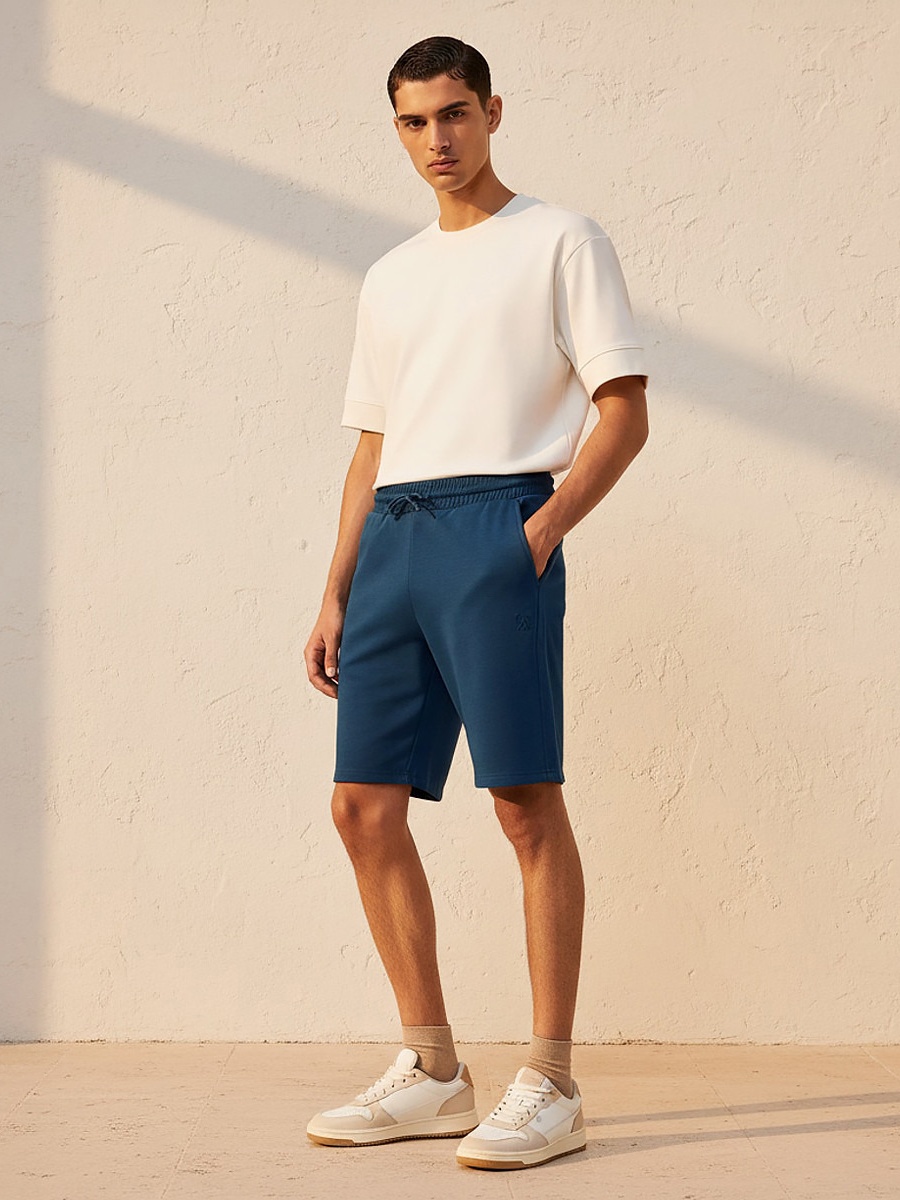 Men Performance Perforated Panel Shorts
