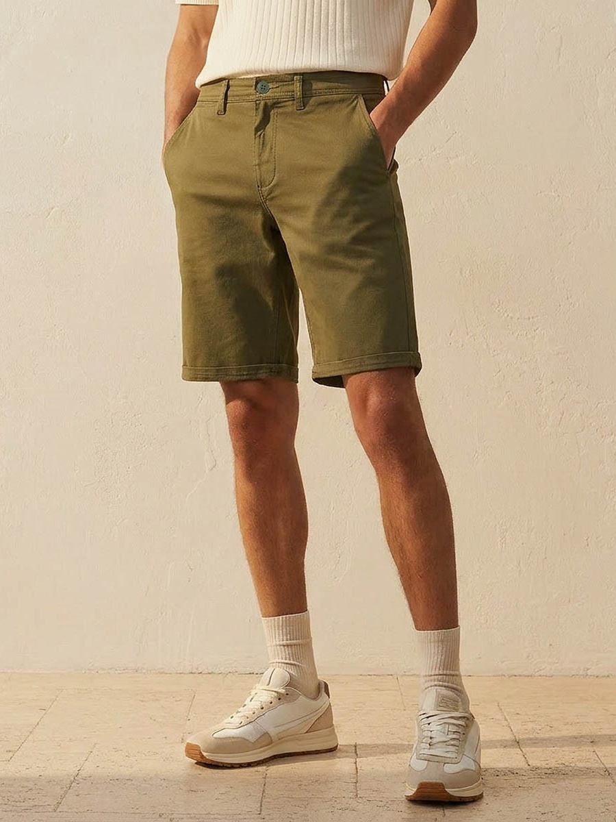 Men Slim Fit Chino Shorts