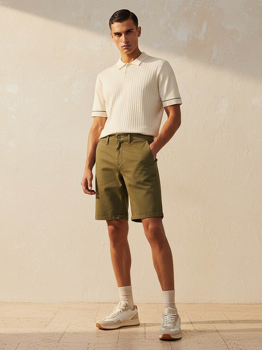 Men Slim Fit Chino Shorts
