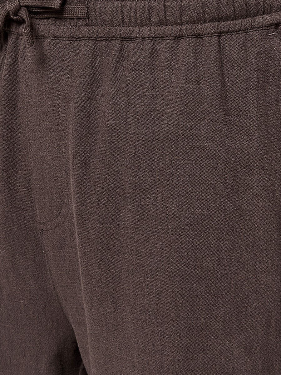 Men Regular Fit Linen Blend Cargo Shorts