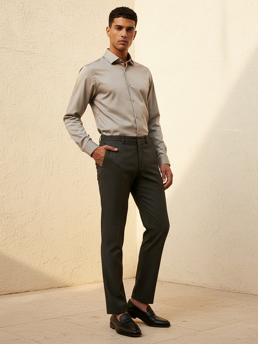 Men Slim Fit Formal Trousers