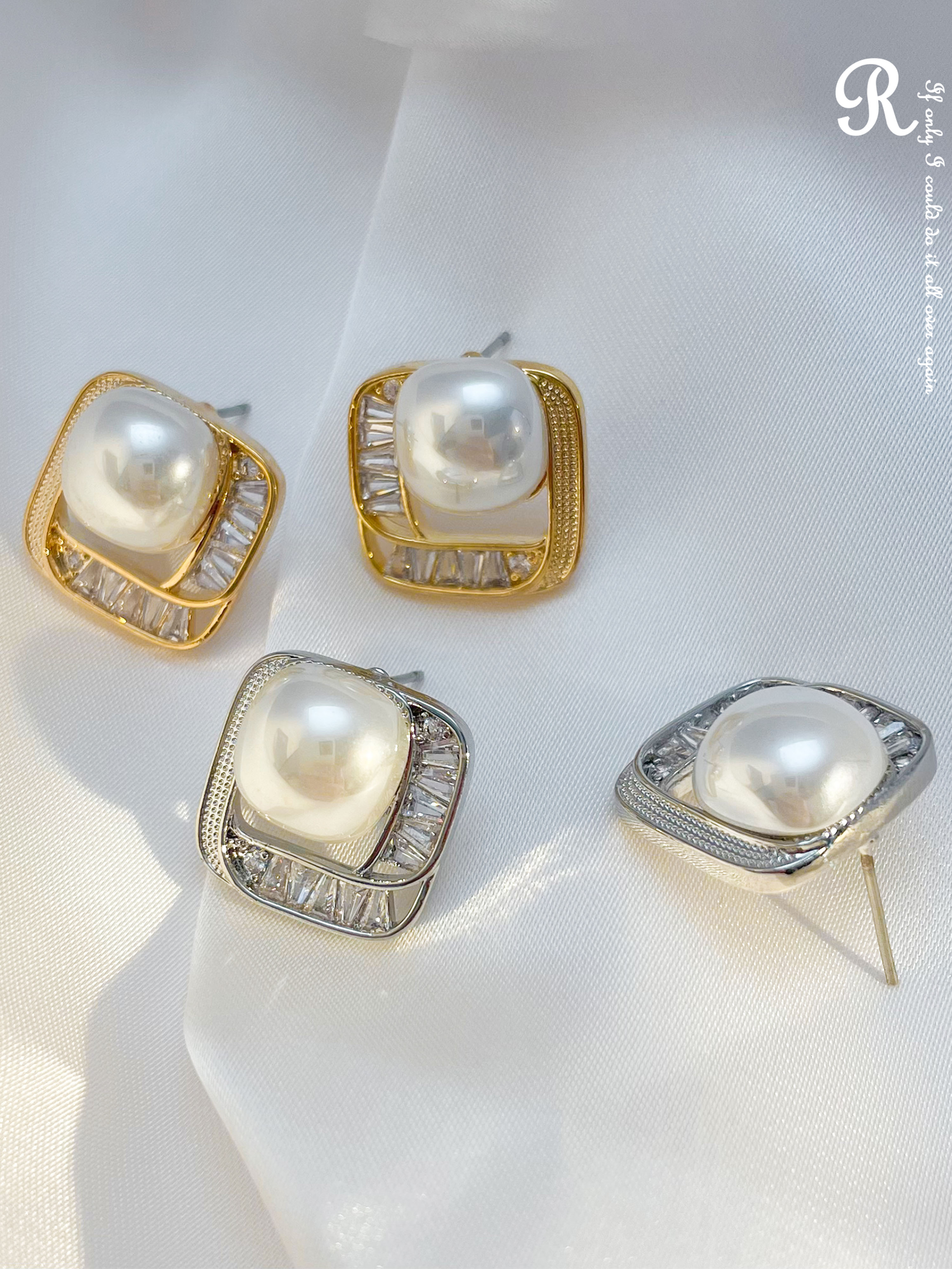 Faux Pearl Stud Earrings