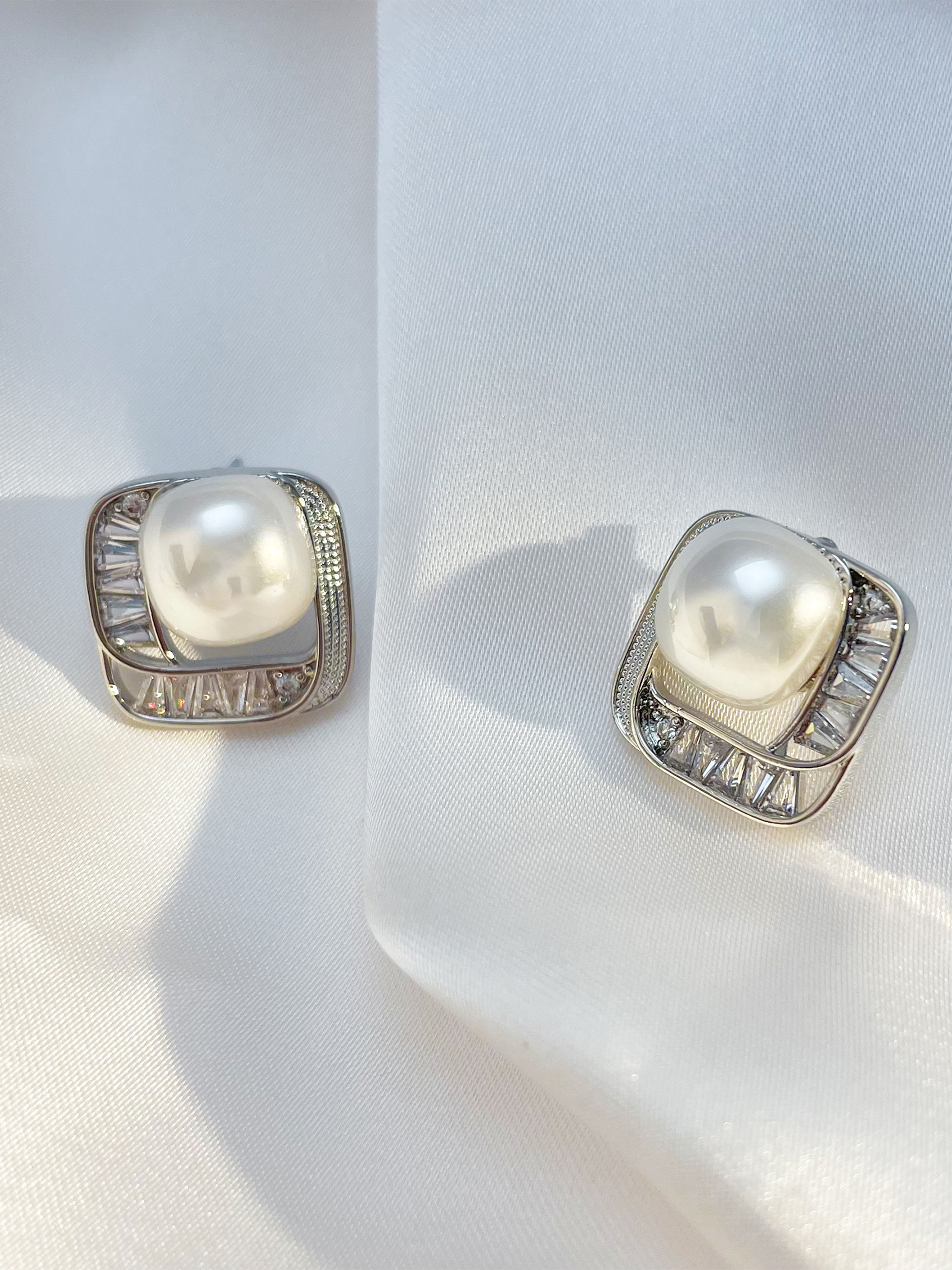 Faux Pearl Stud Earrings