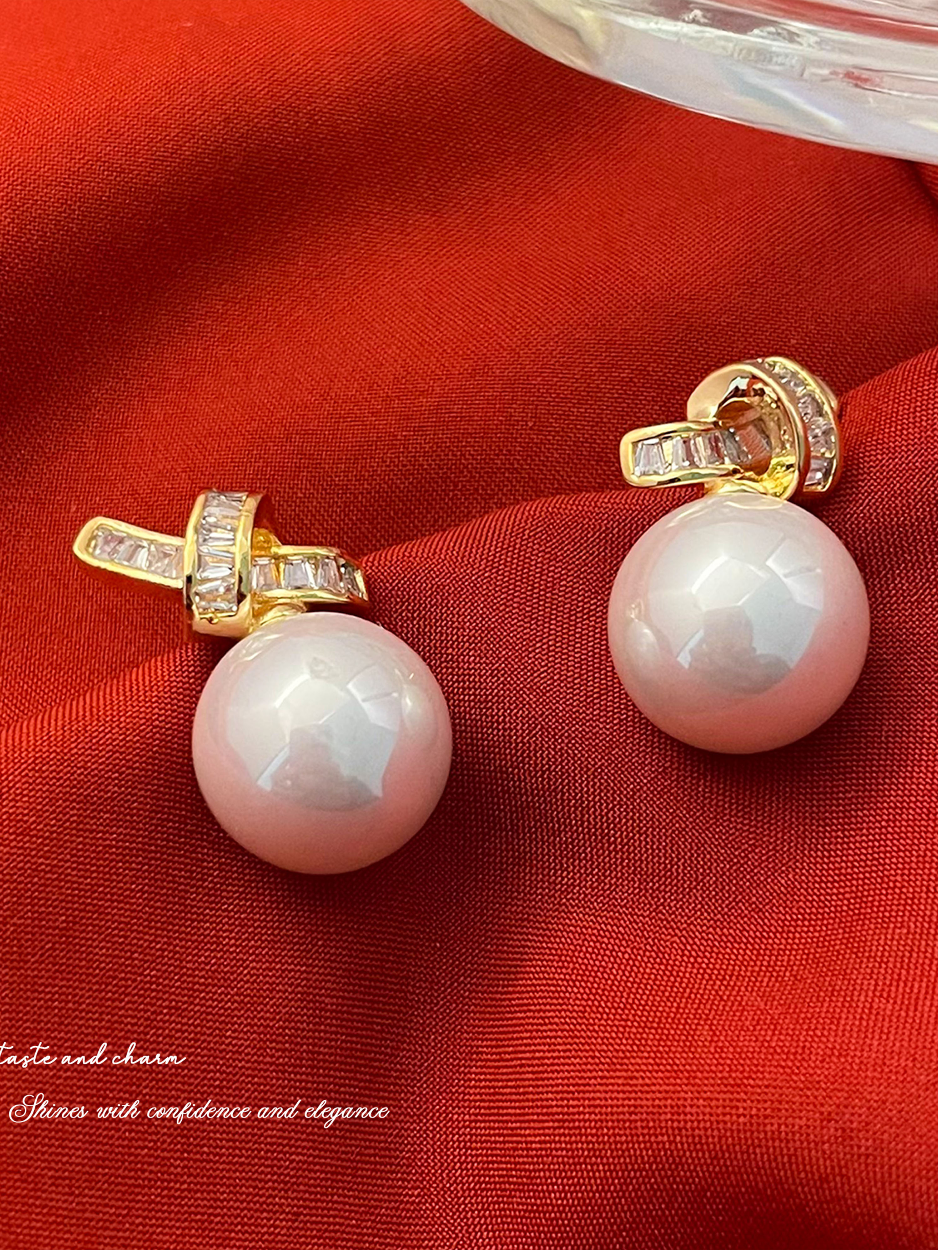 Faux Pearl Dangle Earrings
